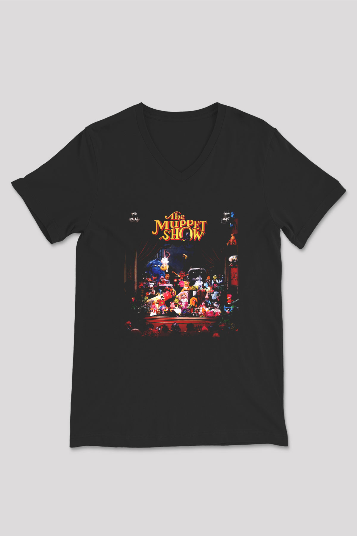 The Muppets Siyah Unisex V Yaka Tişört