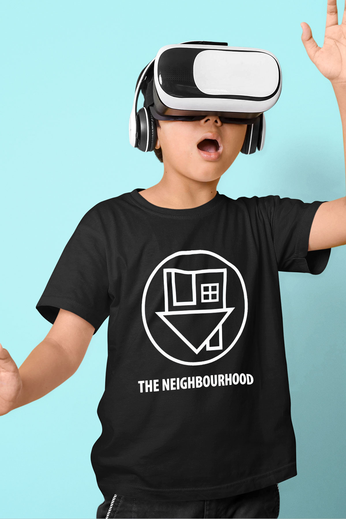 The Neighbourhood Baskılı Siyah Unisex Çocuk Tişört