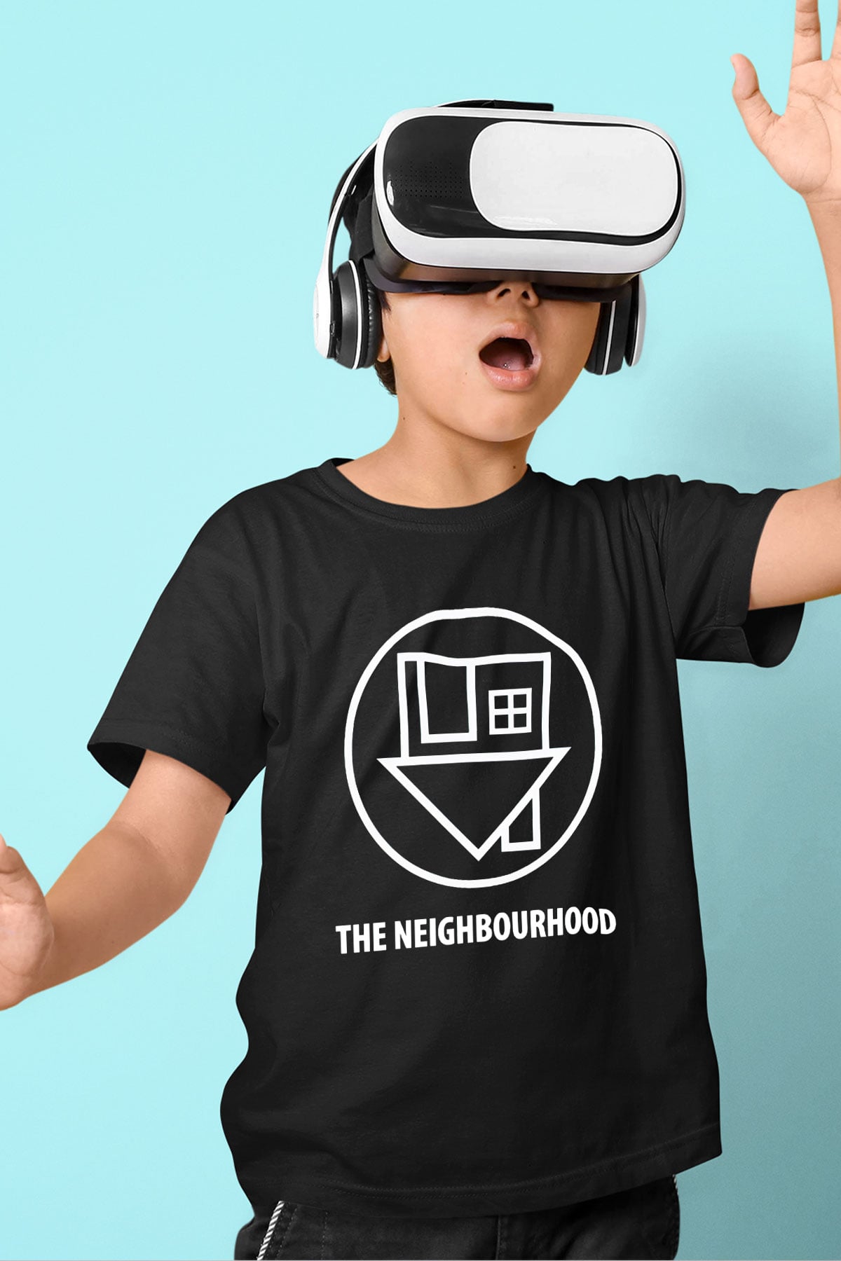 The Neighbourhood Baskılı Siyah Unisex Çocuk Tişört