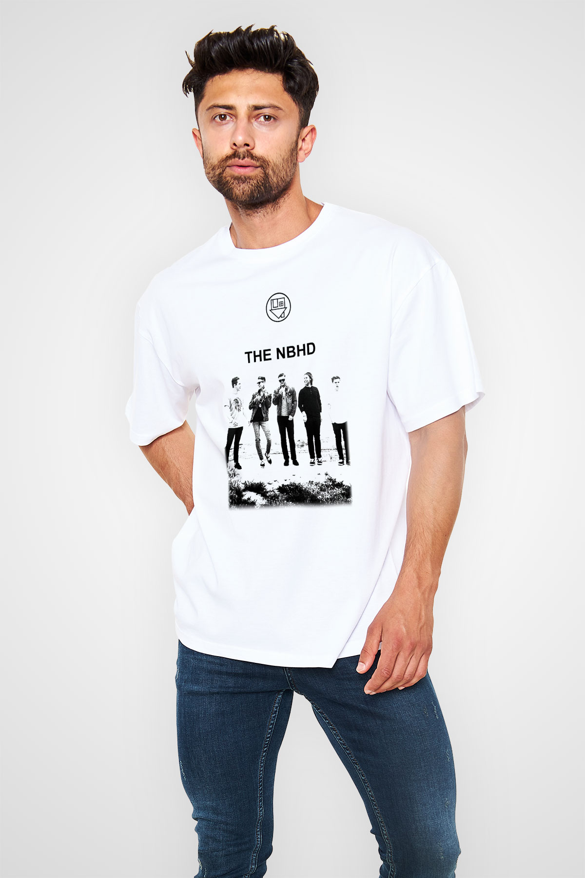 The Neighbourhood Beyaz Unisex Oversize Tişört T-Shirt