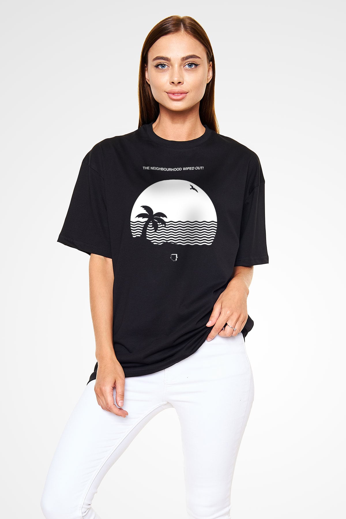 The Neighbourhood Siyah Unisex Oversize Tişört T-Shirt