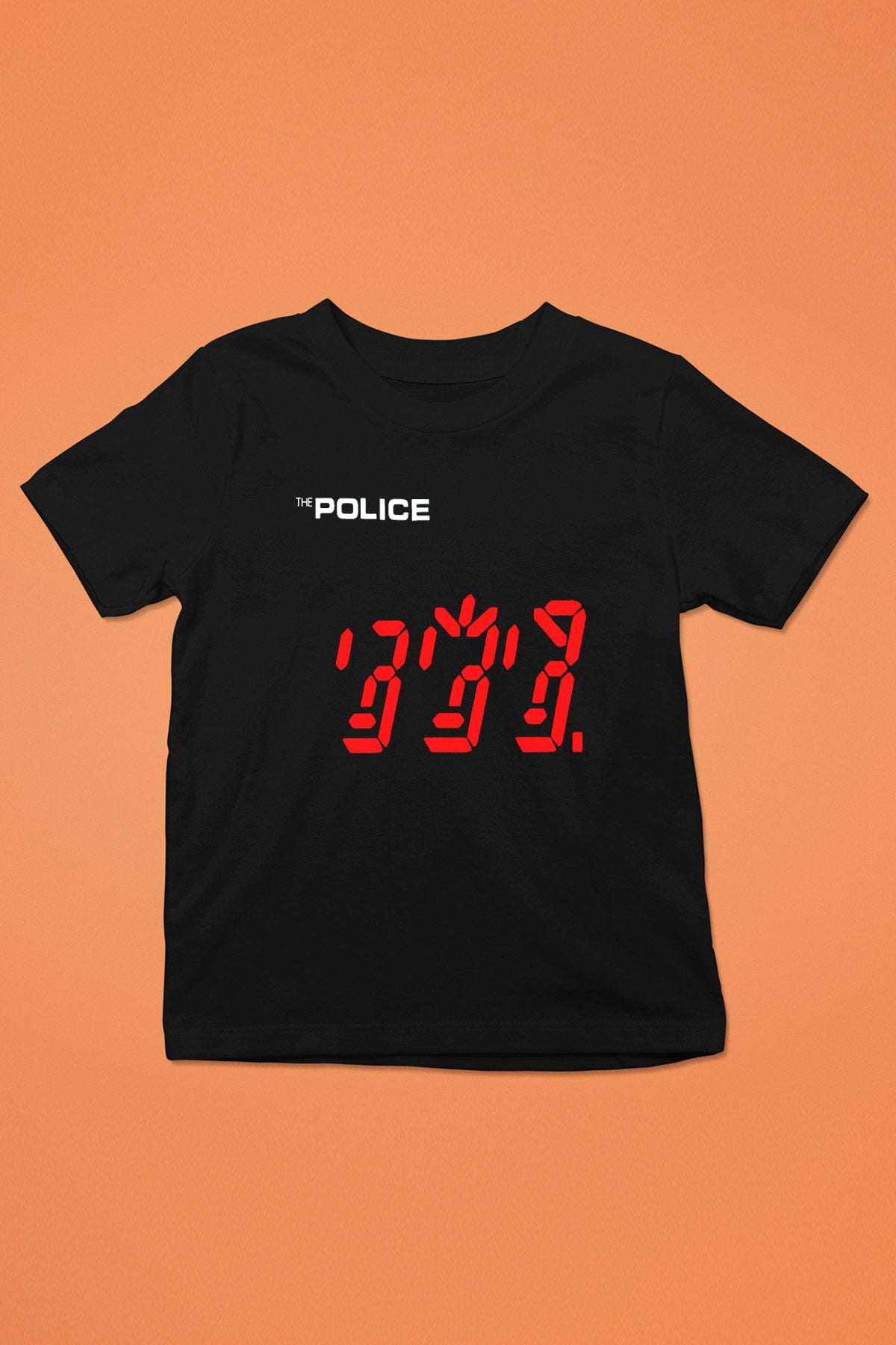 The Police Baskılı Siyah Unisex Çocuk Tişört