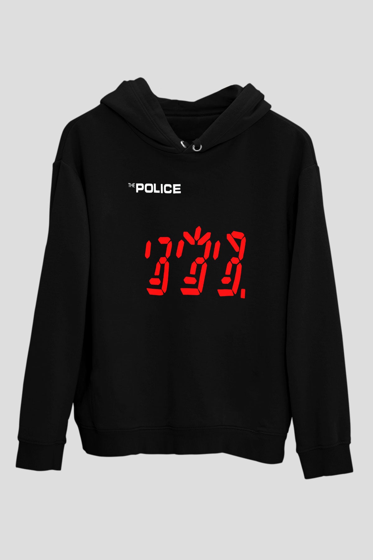 The Police Siyah Unisex Hoodie