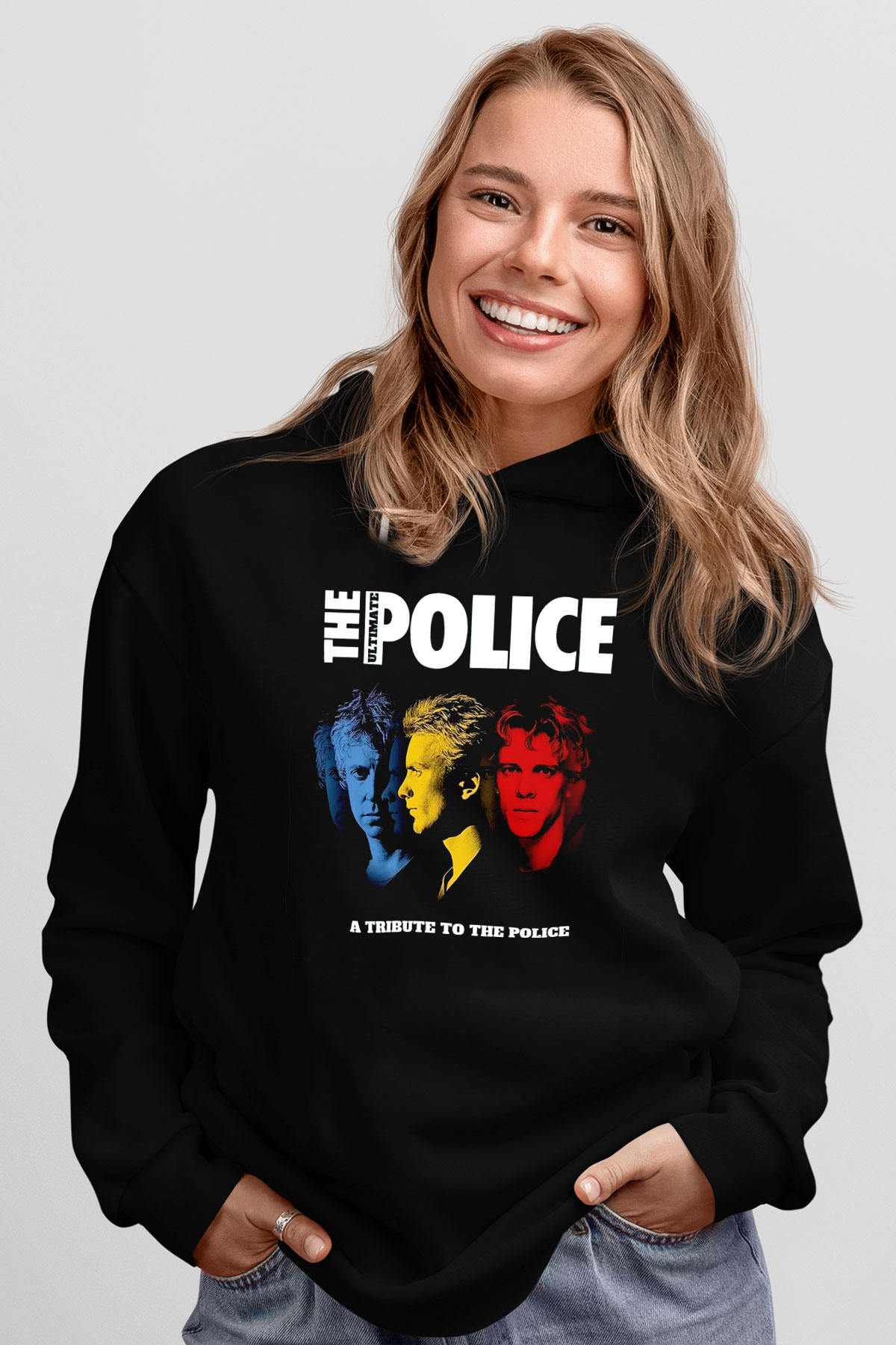 The Police Siyah Unisex Kapüşonlu Sweatshirt