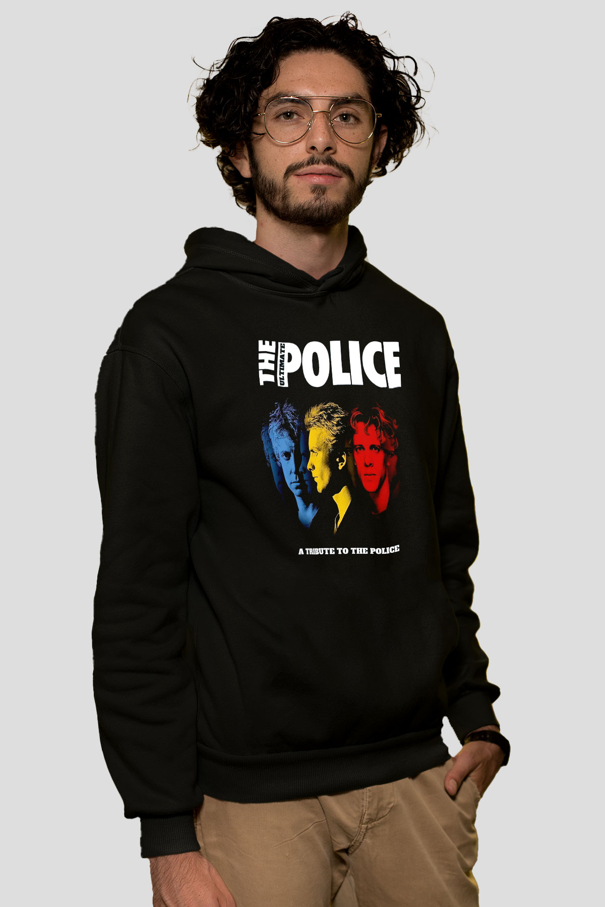 The Police Siyah Unisex Kapüşonlu Sweatshirt