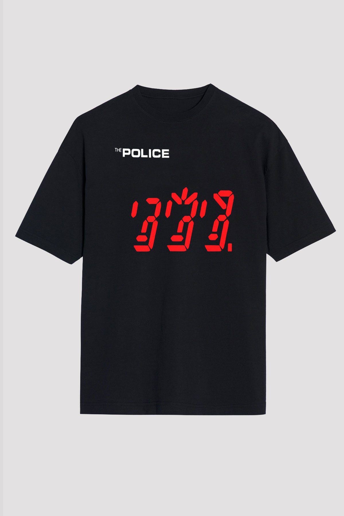 The Police Siyah Unisex Oversize Tişört T-Shirt
