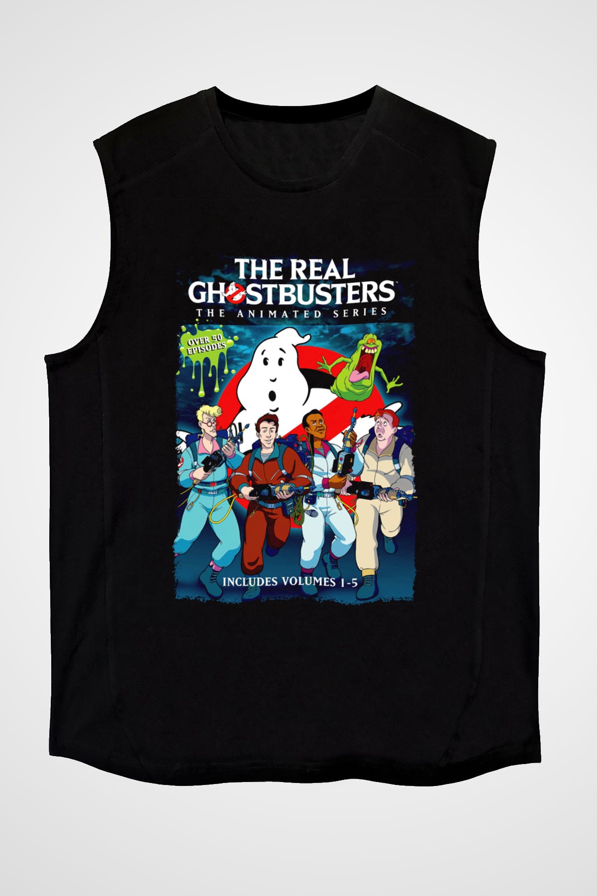 The Real Ghostbusters Hayalet Avcıları Siyah Unisex  Kolsuz Tişört