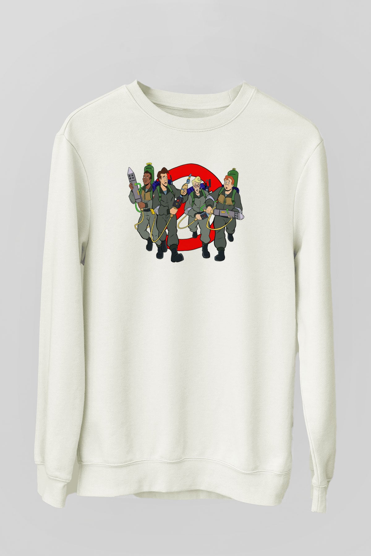 The Real Ghostbusters Hayalet Avcıları Beyaz Unisex Sweatshirt