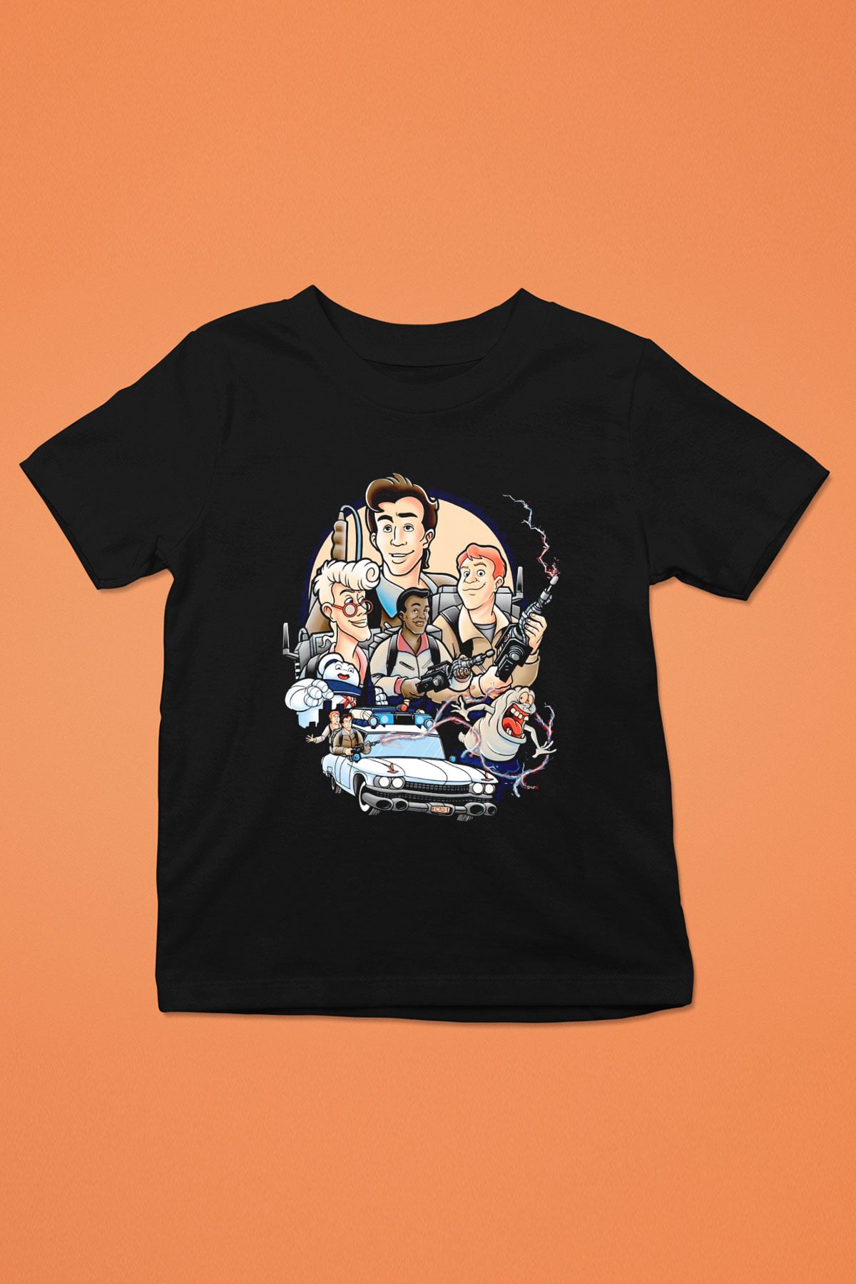 The Real Ghostbusters Hayalet Avcıları Siyah Unisex  Çocuk Tişört
