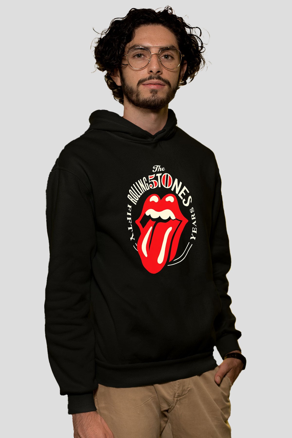 The Rolling Stones Logo Siyah Unisex Hoodie