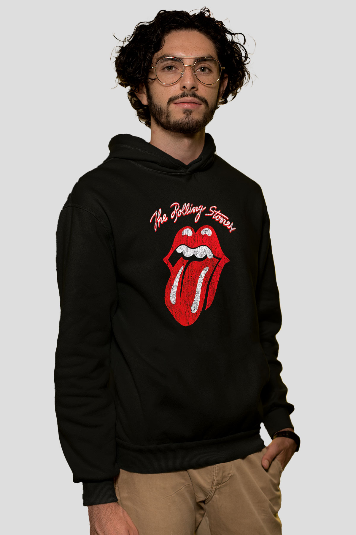 The Rolling Stones Logo Siyah Unisex Hoodie