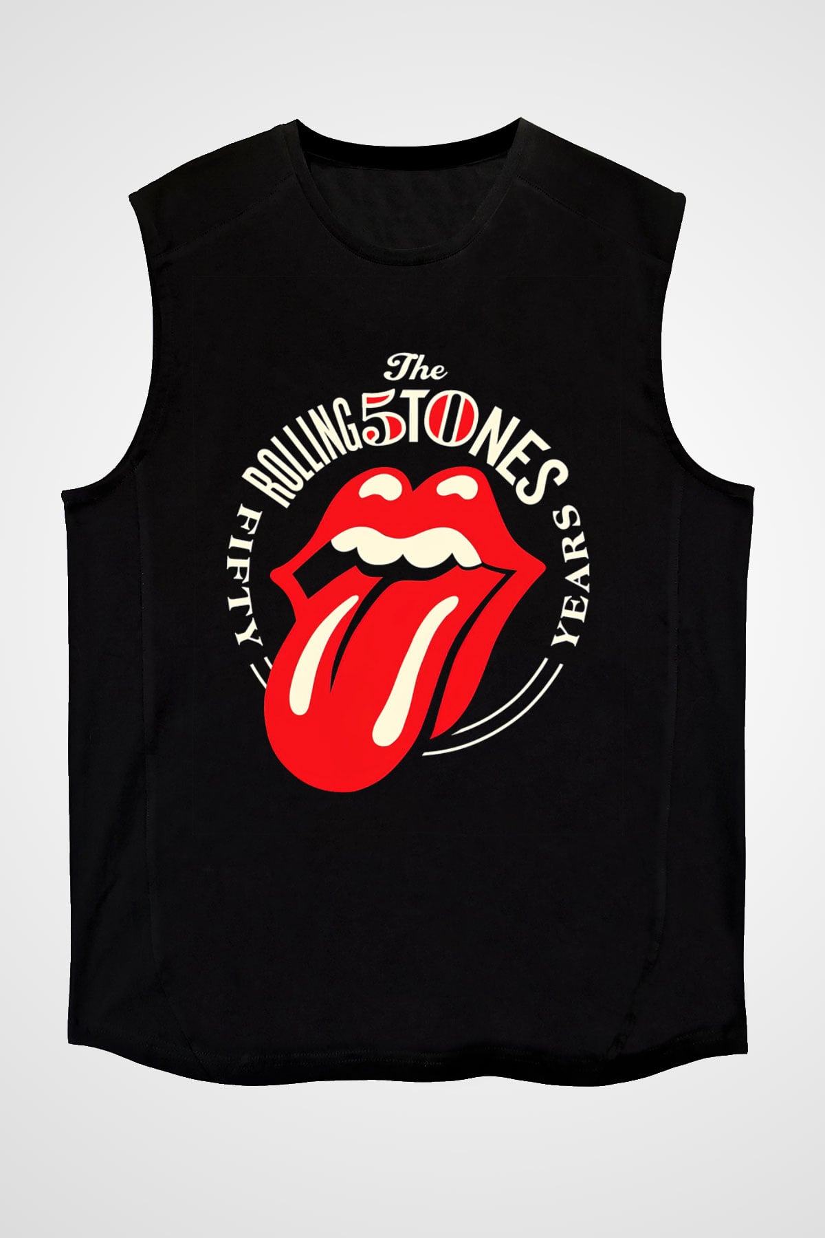 The Rolling Stones Logo Siyah Unisex Kolsuz Tişört