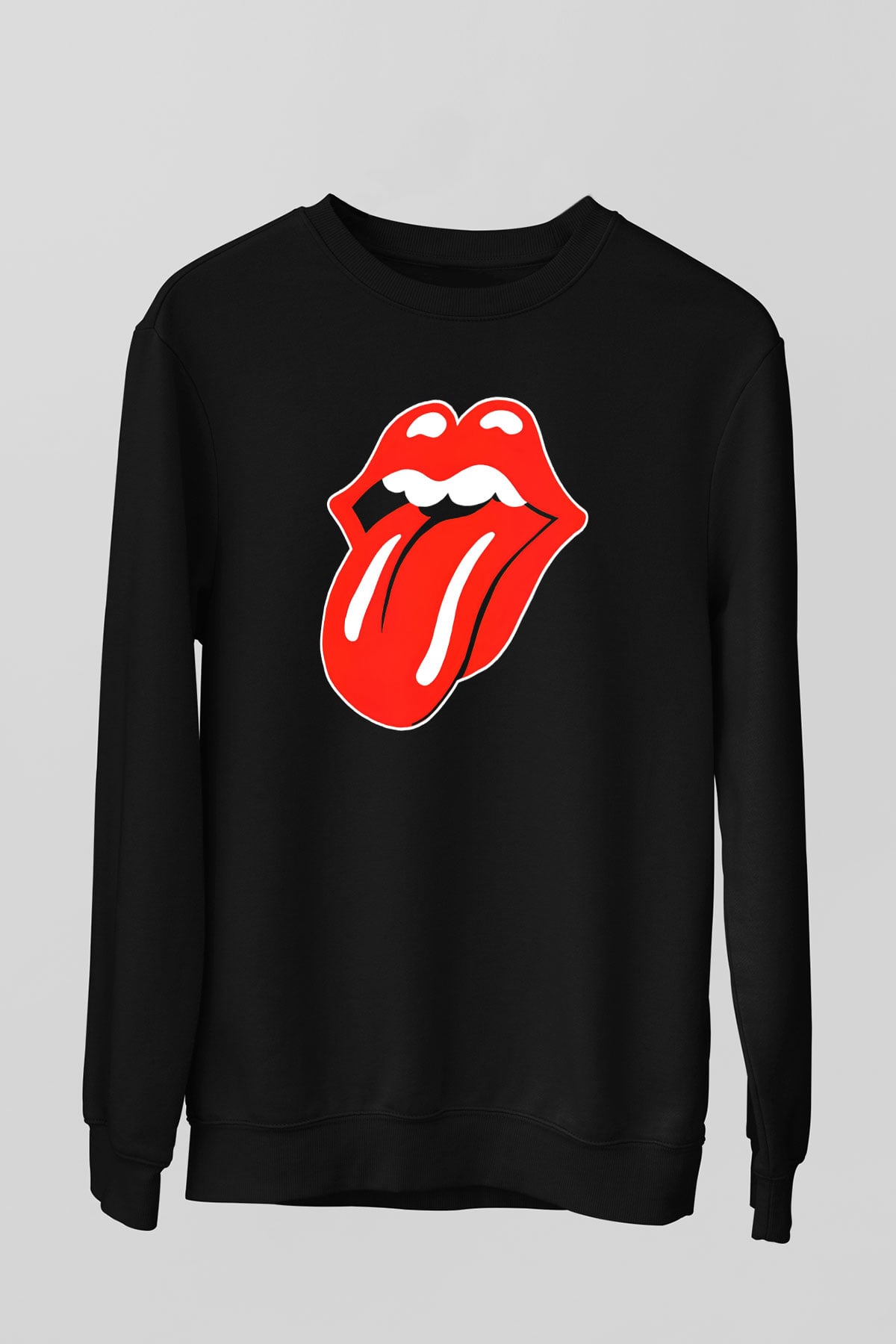 The Rolling Stones Logo Siyah Unisex Sweatshirt