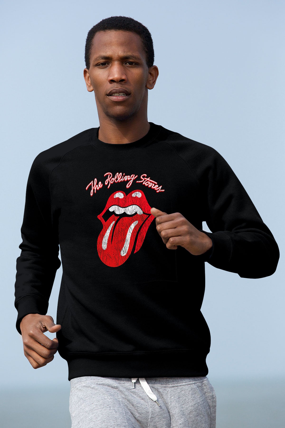 The Rolling Stones Logo Siyah Unisex Sweatshirt
