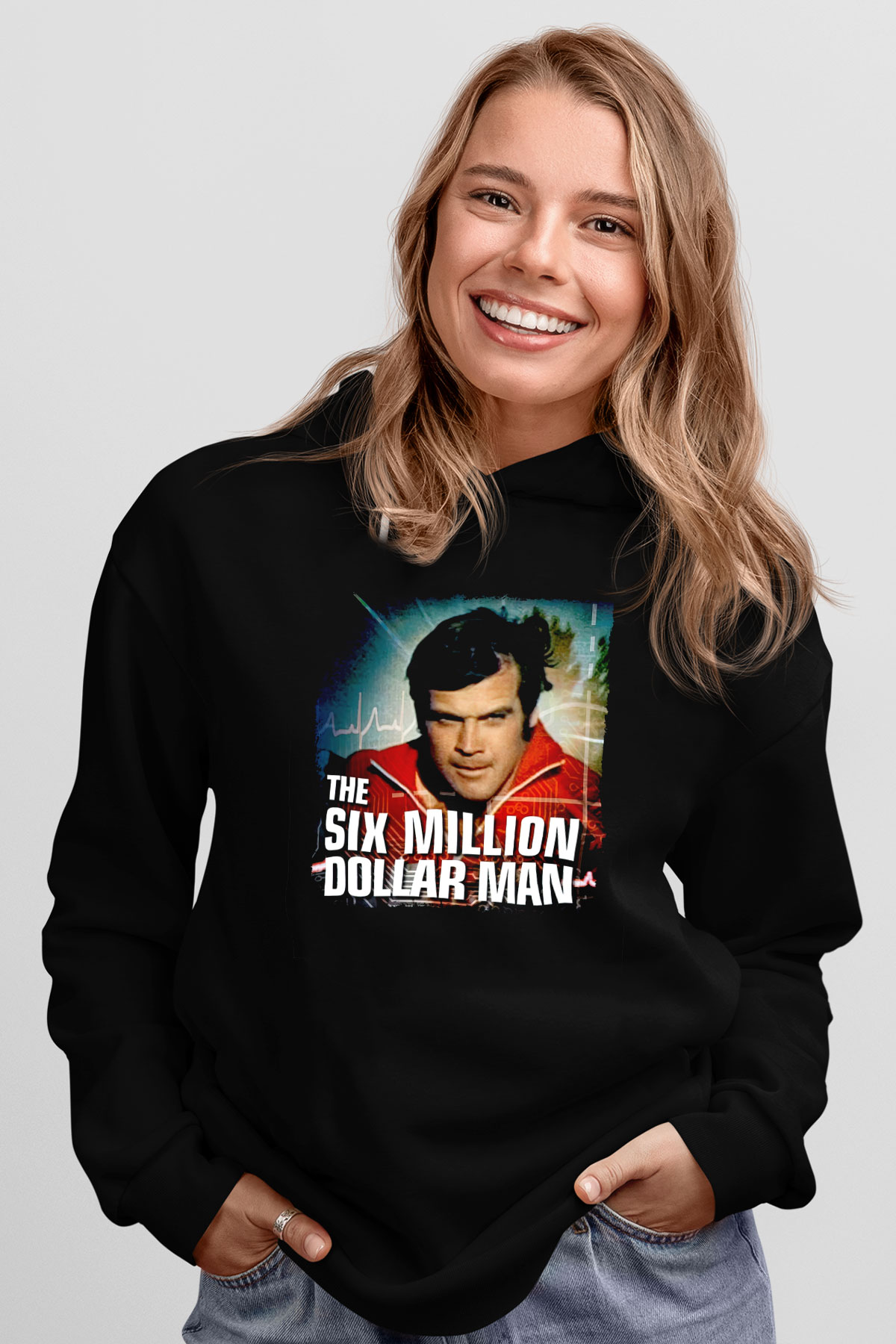 The Six Million Man Dollar Siyah Unisex Hoodie