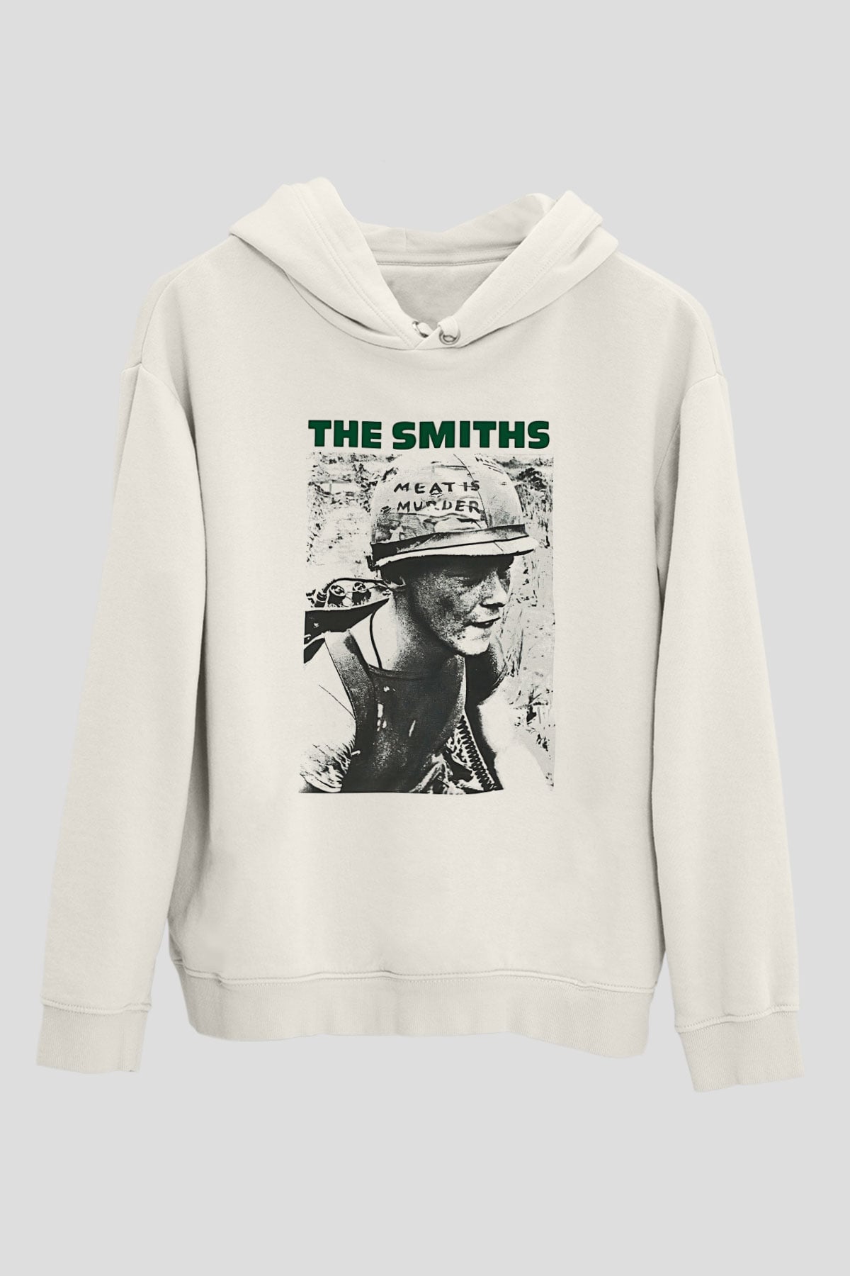 The Smiths Baskılı Beyaz Unisex Kapüşonlu Sweatshirt