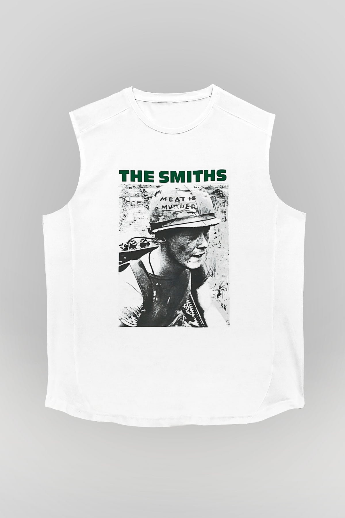 The Smiths Baskılı Beyaz Unisex Kolsuz Tişört - Tshirt
