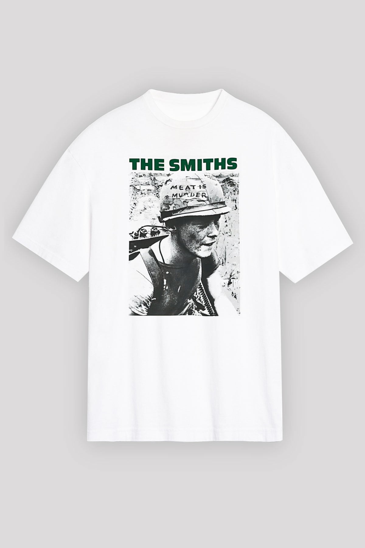 The Smiths Baskılı Beyaz Unisex Oversize Tişört - Tshirt