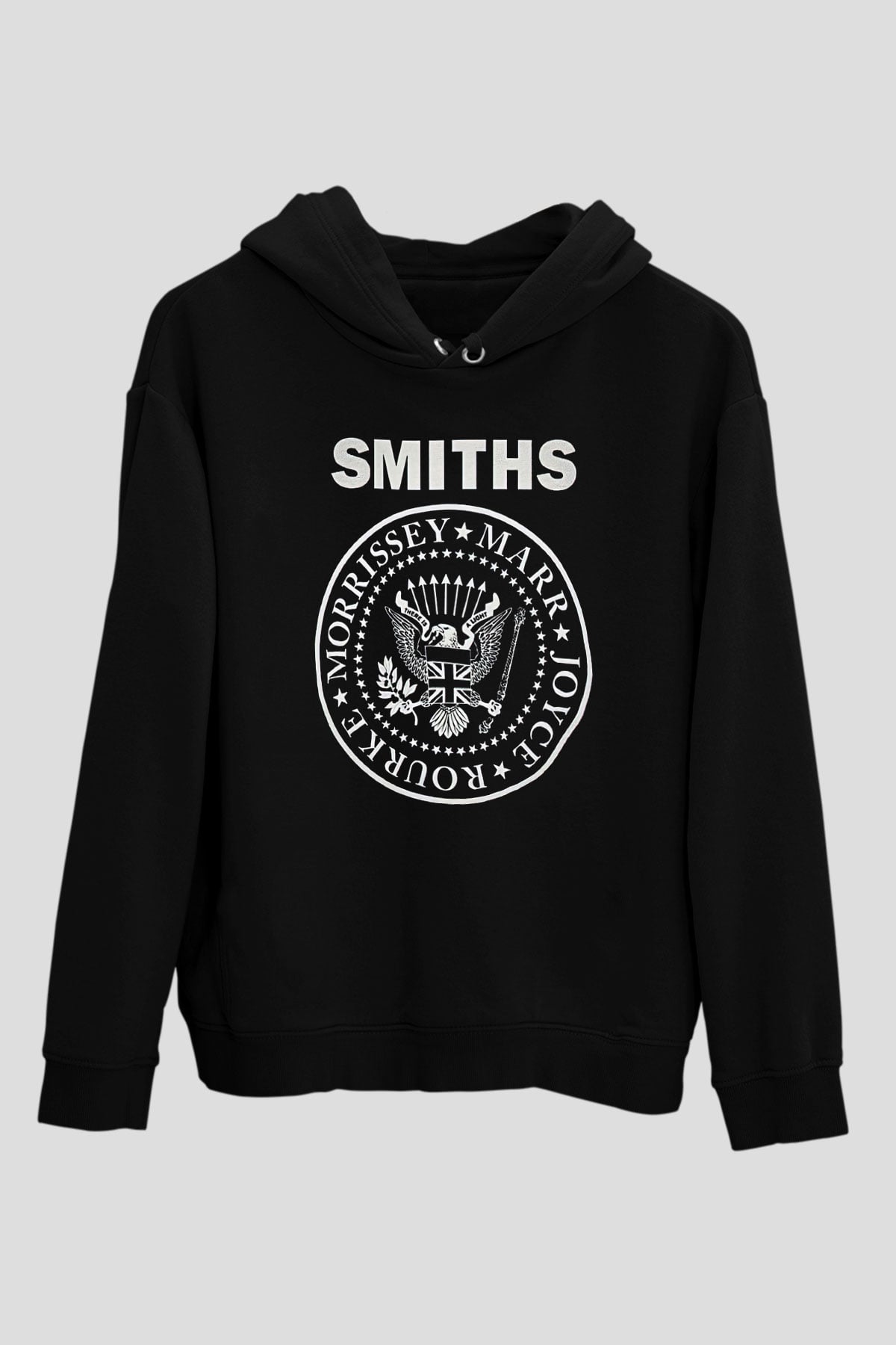 The Smiths Baskılı Unisex Siyah Kapüşonlu Sweatshirt