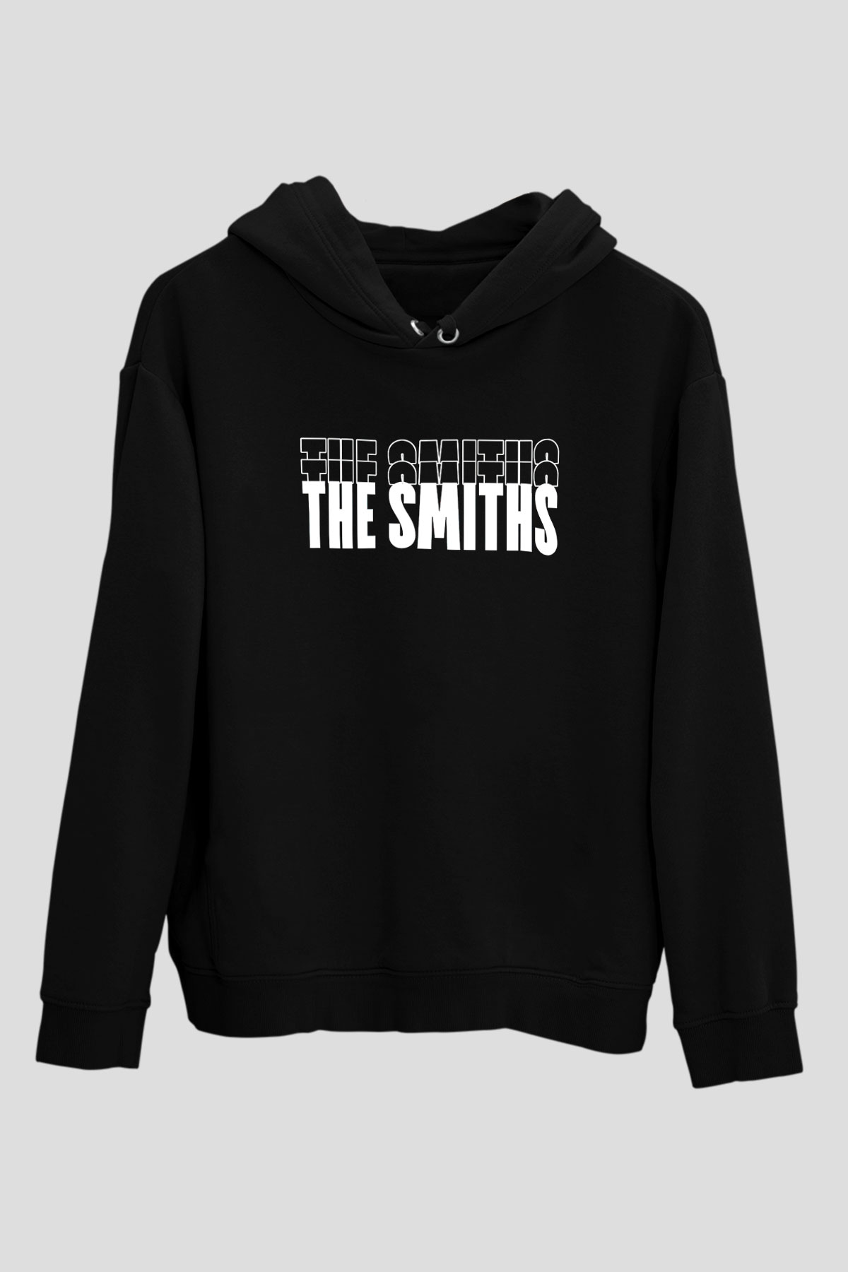 The Smiths Baskılı Unisex Siyah Kapüşonlu Sweatshirt