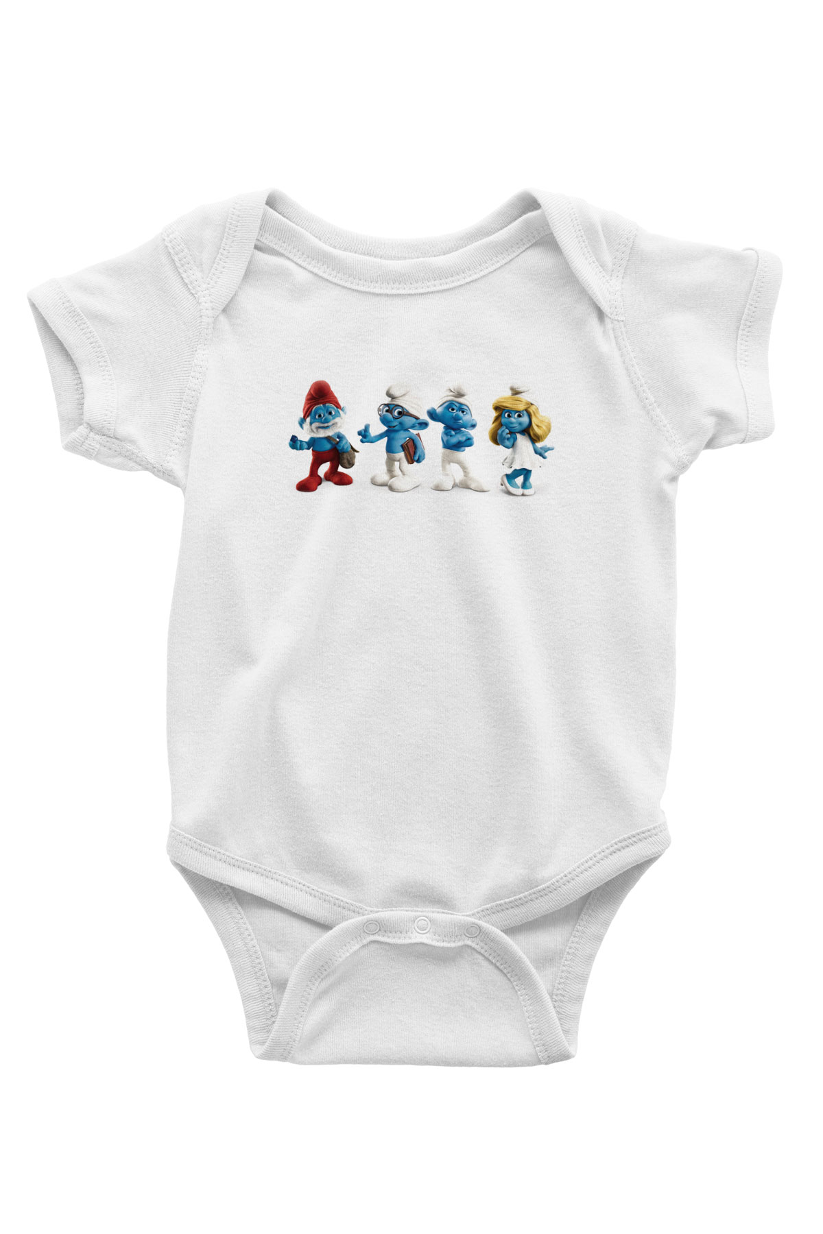 The Smurfs Şirinler Beyaz Bebek Body - Zıbın