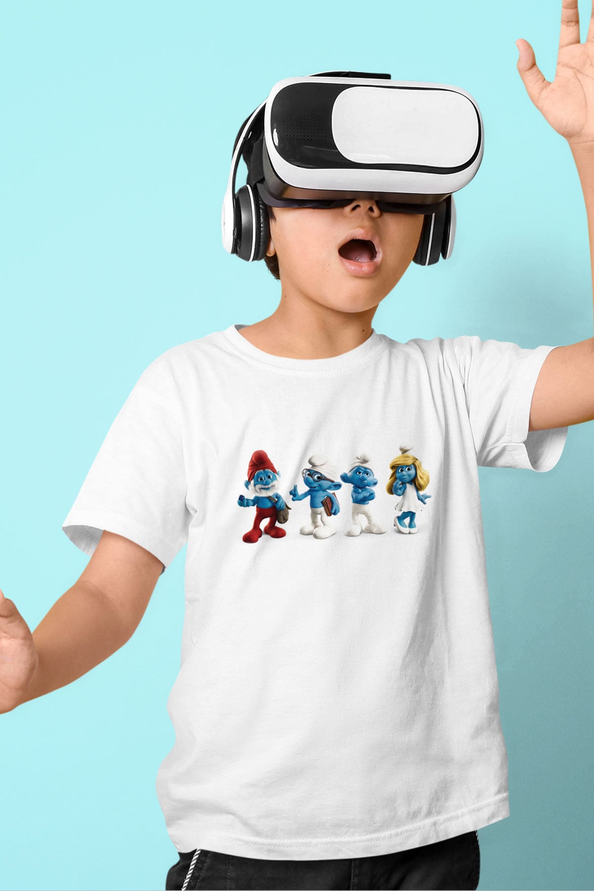 The Smurfs Şirinler Beyaz Unisex  Çocuk Tişört