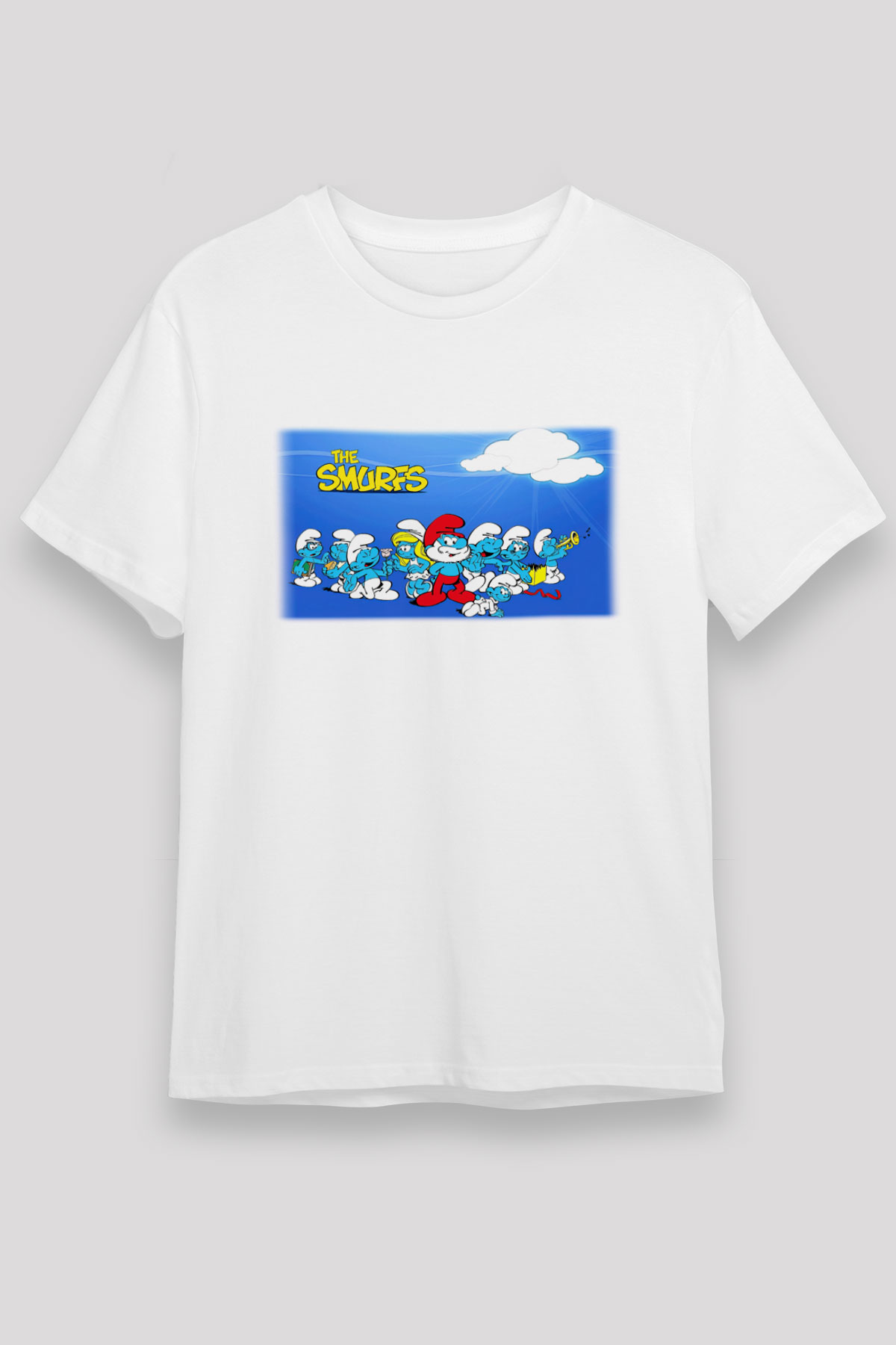 The Smurfs Şirinler Beyaz Unisex Tişört