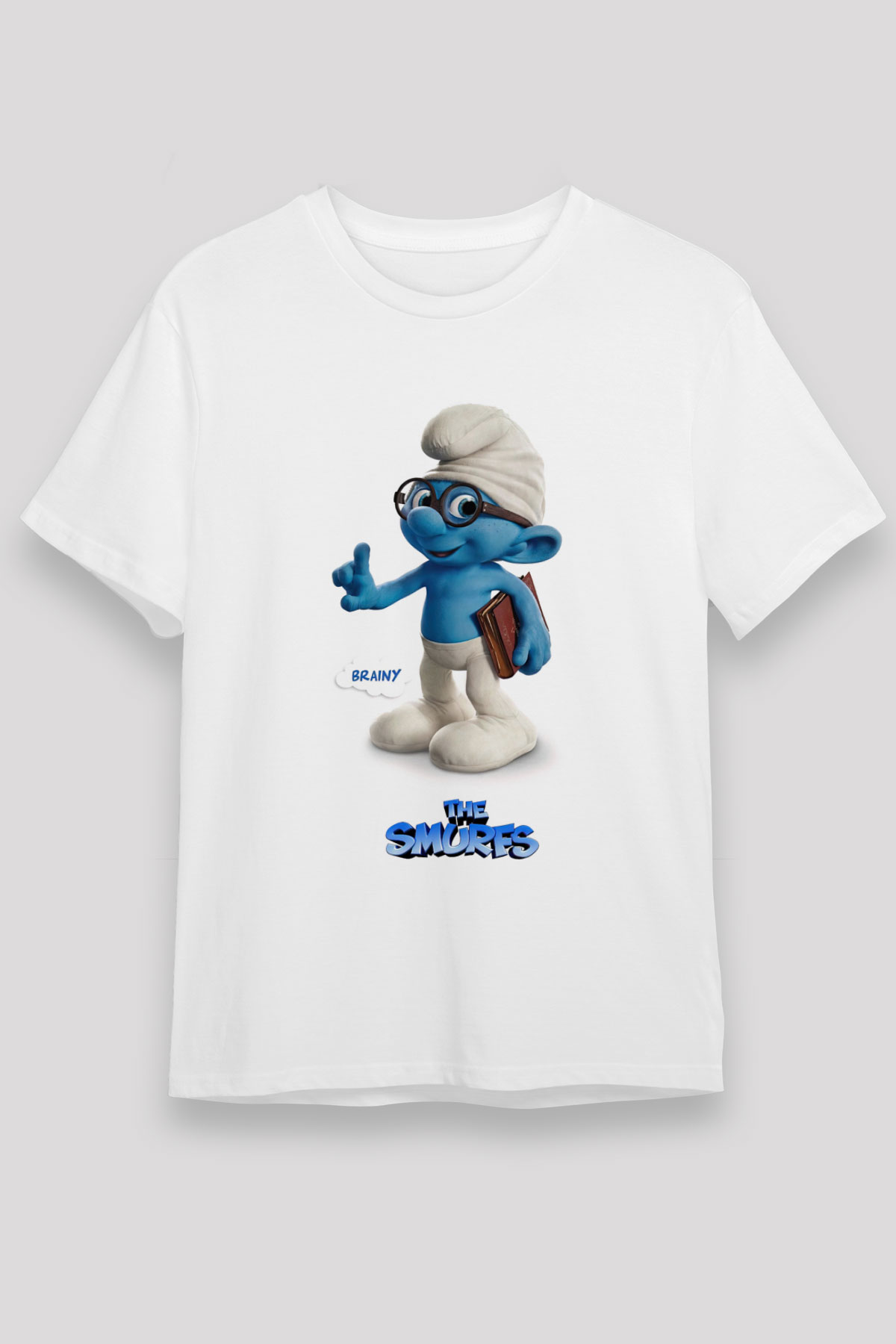 The Smurfs Şirinler Beyaz Unisex Tişört