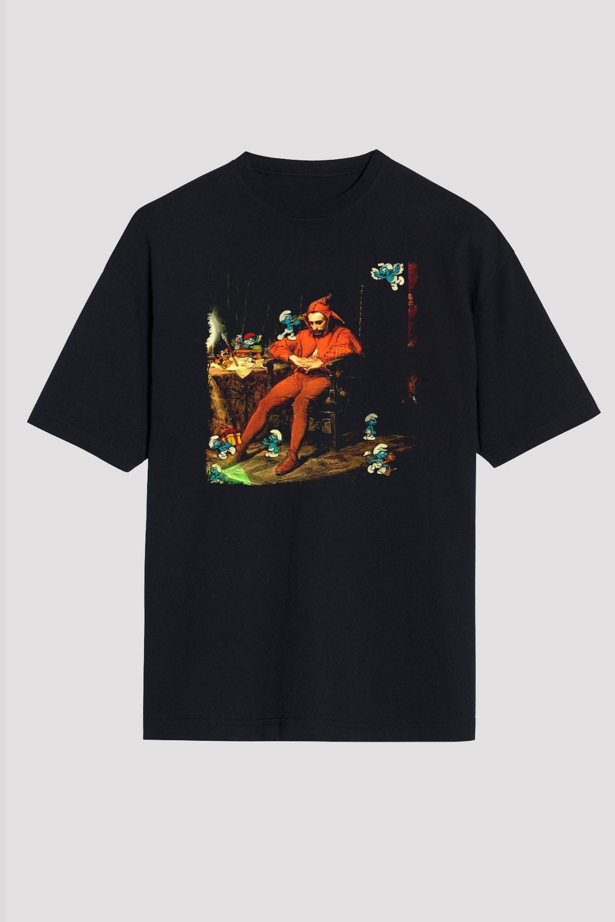 The Smurfs Şirinler Siyah Unisex Tişört