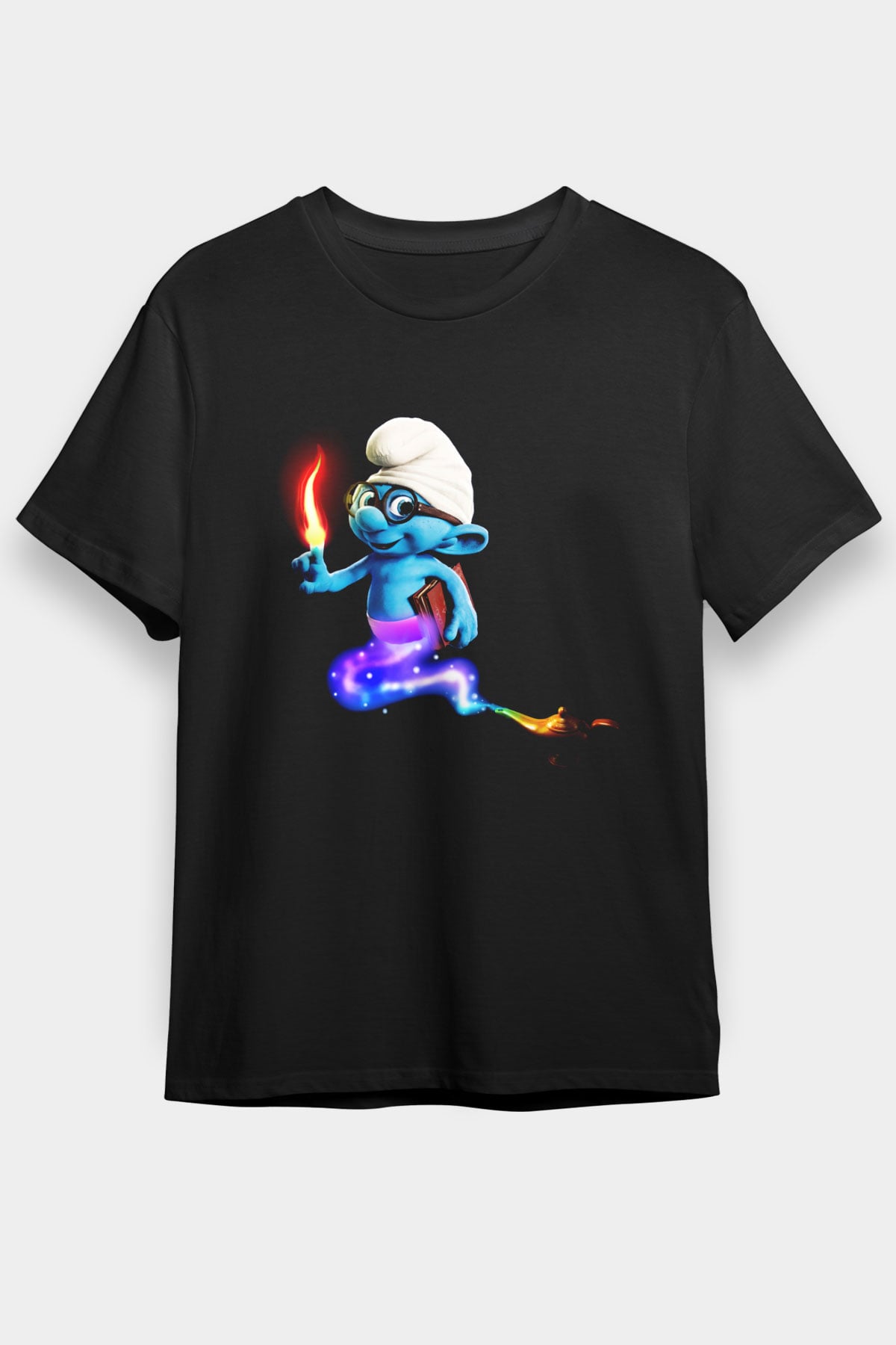 The Smurfs Şirinler Siyah Unisex Tişört