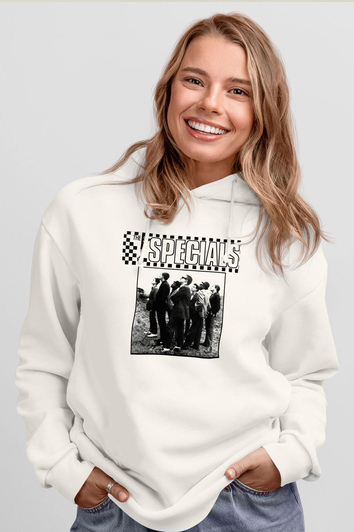 The Specials Beyaz Unisex Kapşonlu Sweatshirt
