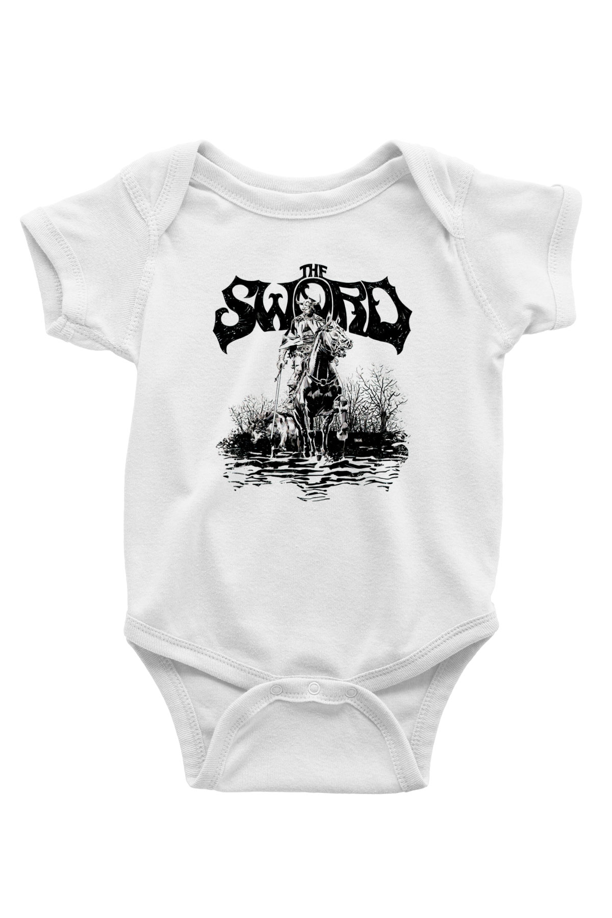 The Sword Baskılı Beyaz Unisex Bebek Body - Zıbın