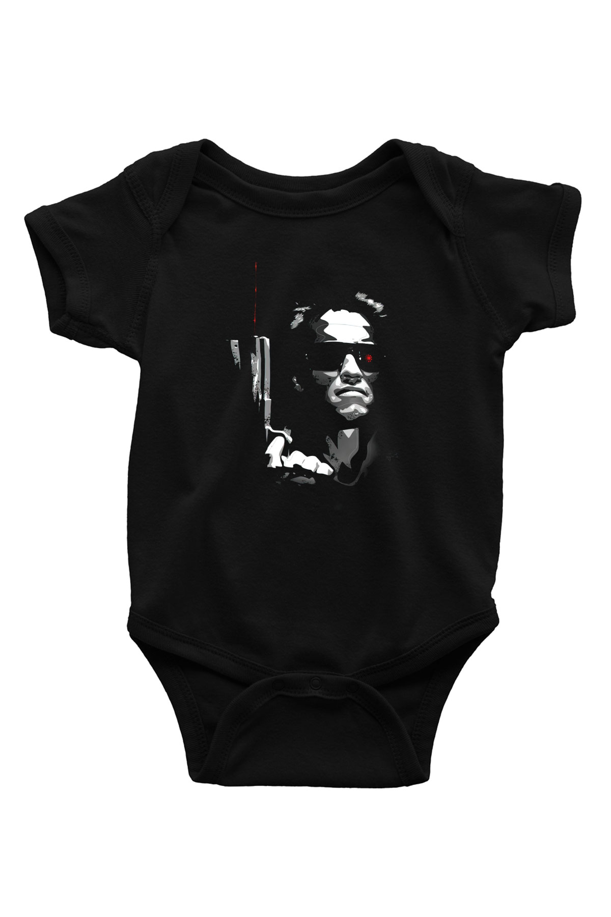 The Terminator Baskılı Siyah Bebek Body - Zıbın