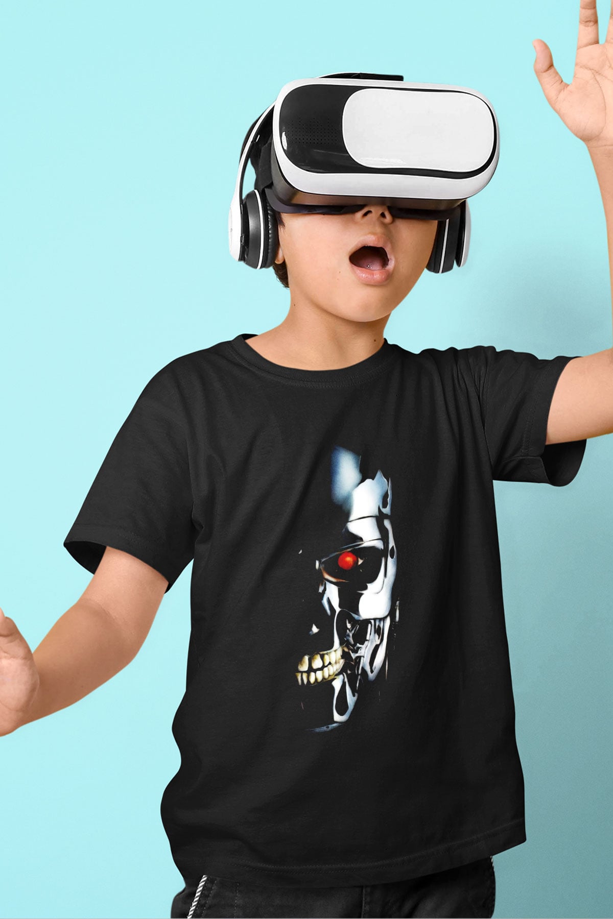 The Terminator Baskılı Siyah Unisex Çocuk Tişört