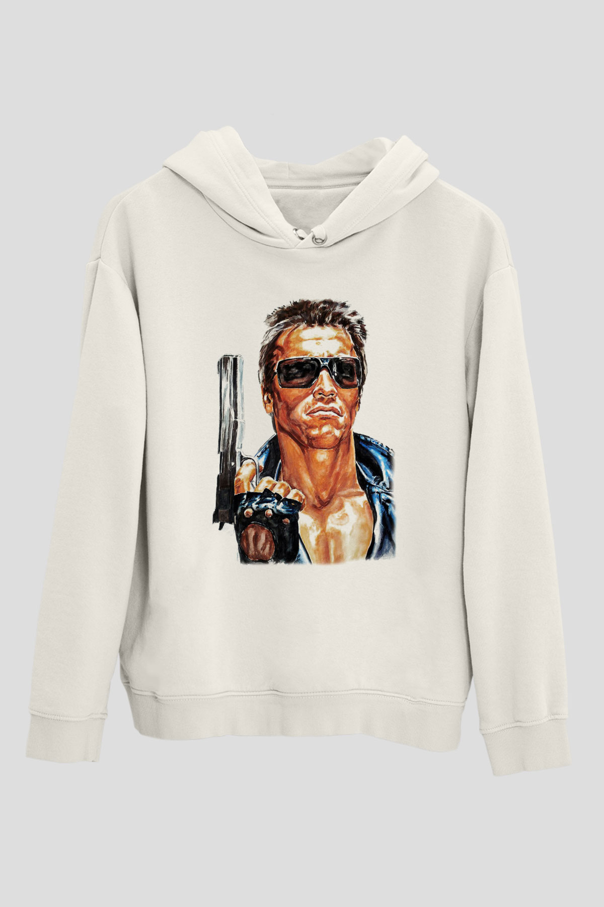 The Terminator Beyaz Unisex Hoodie