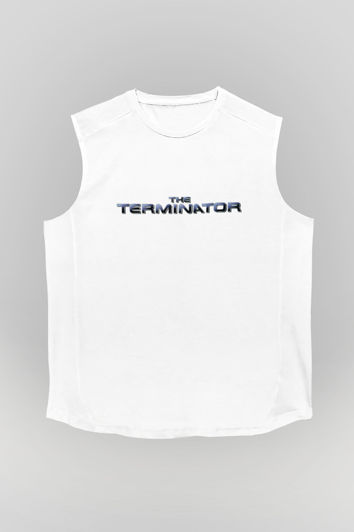 The Terminator Beyaz Unisex Kolsuz Tişört