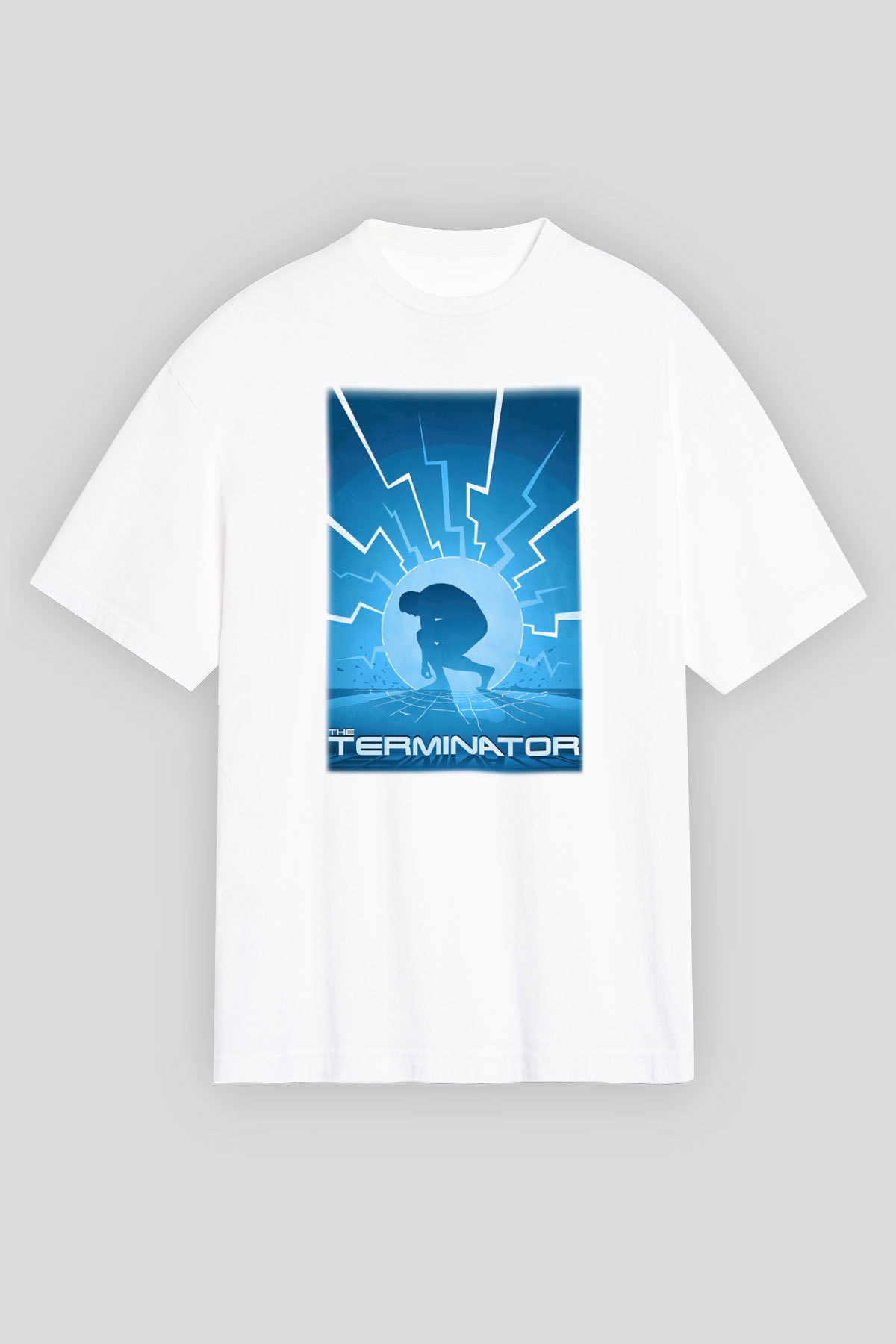 The Terminator Beyaz Unisex Oversize Tişört T-Shirt