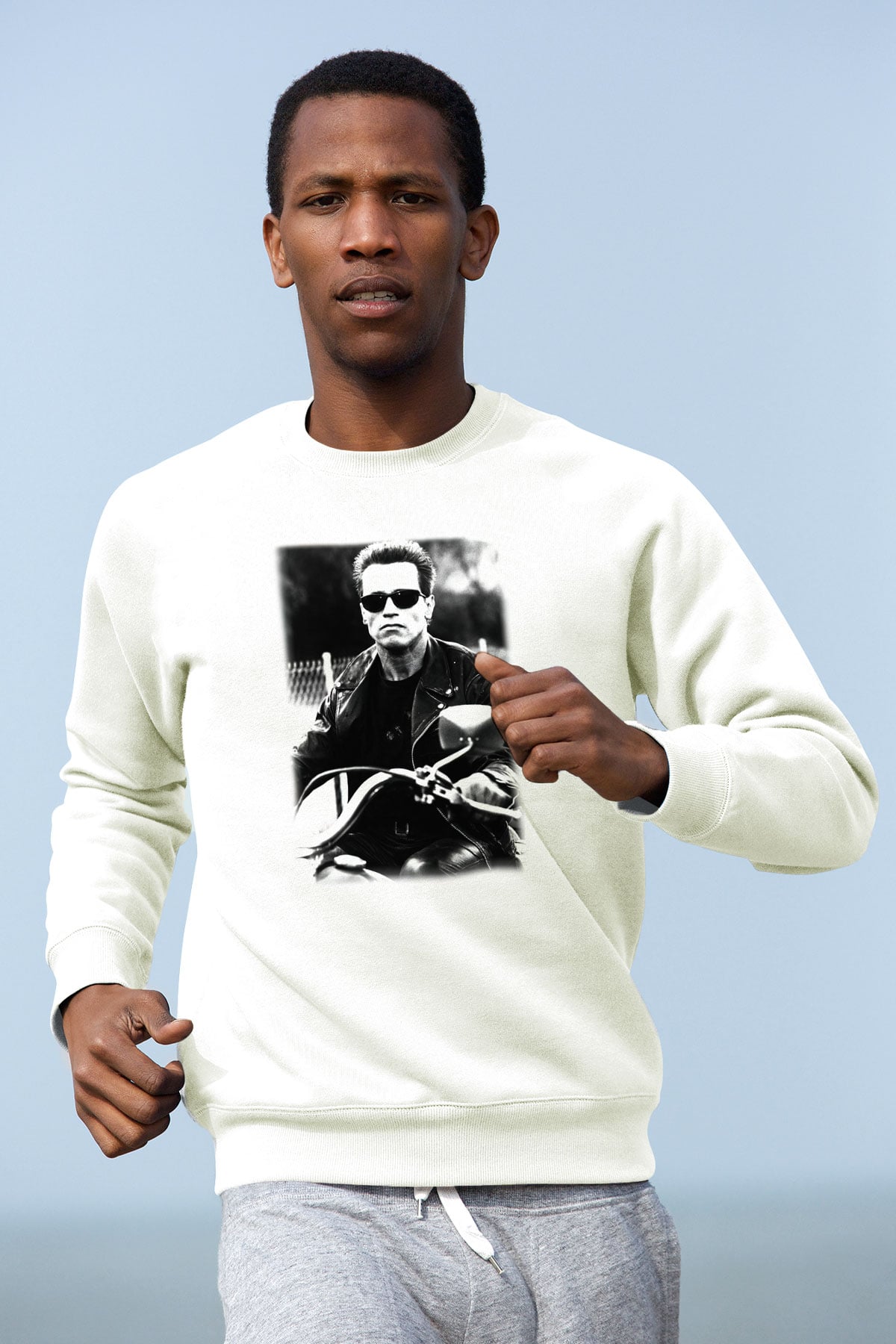 The Terminator Beyaz Unisex Sweatshirt