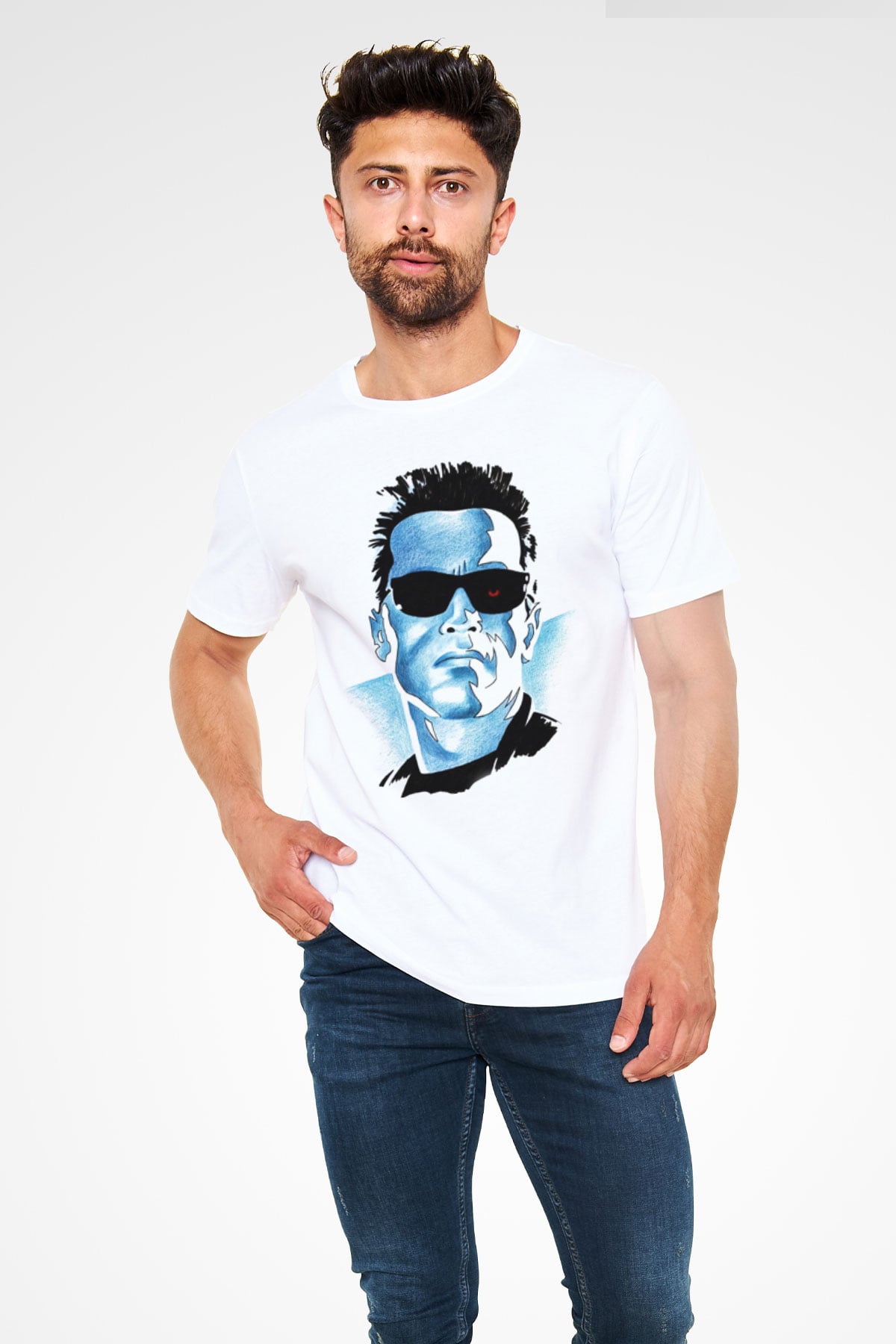 The Terminator Beyaz Unisex Tişört T-Shirt