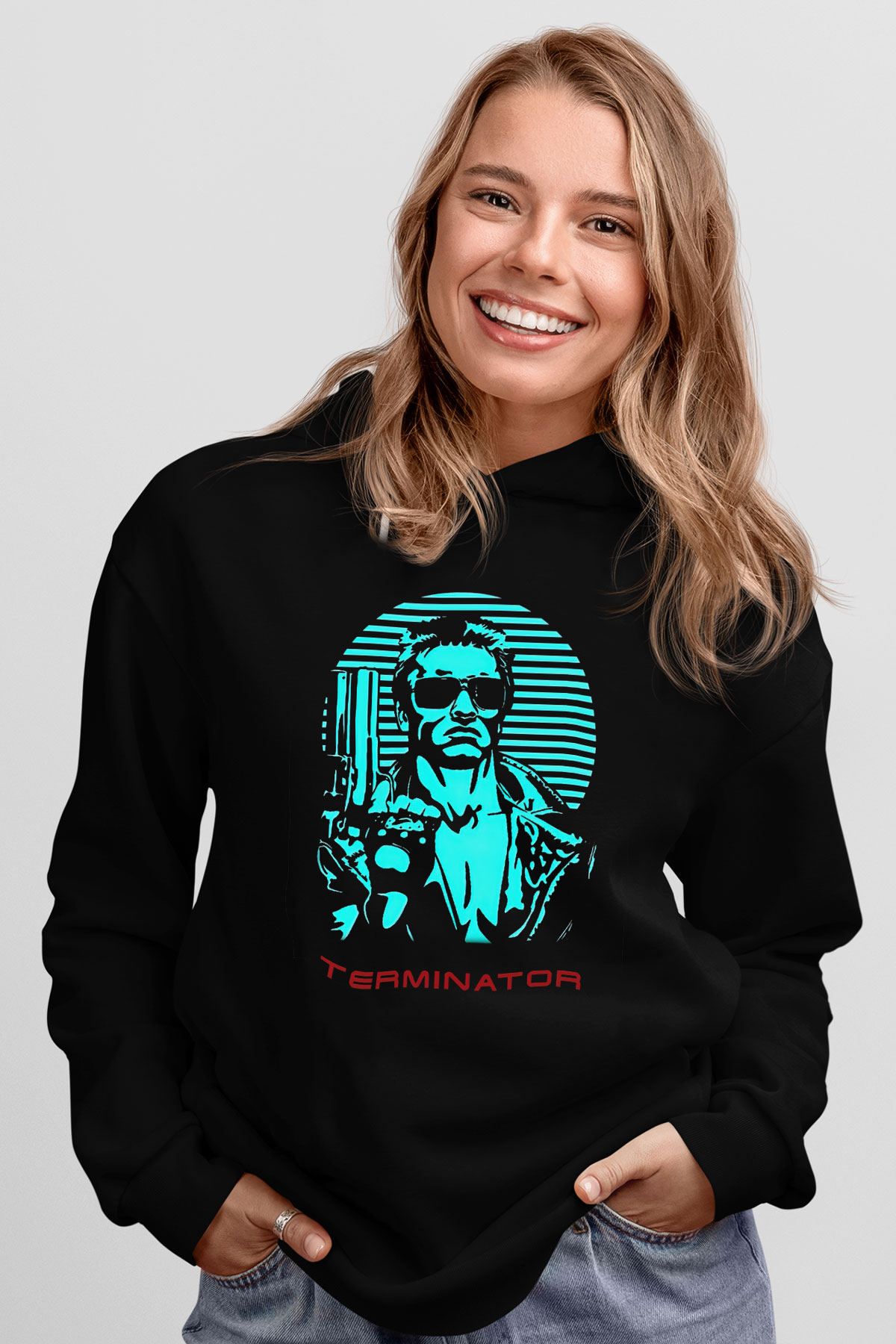 The Terminator Siyah Unisex Hoodie