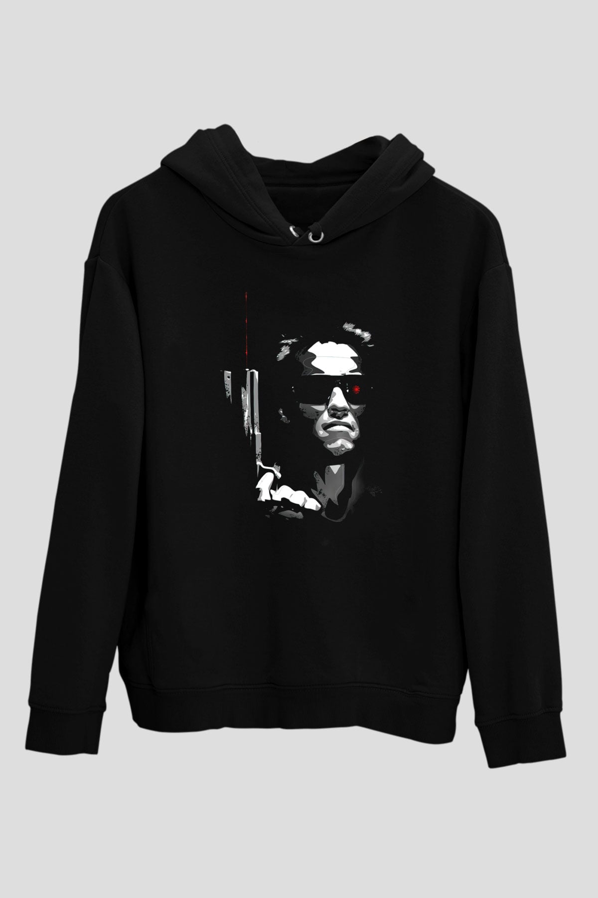 The Terminator Siyah Unisex Kapşonlu Sweatshirt