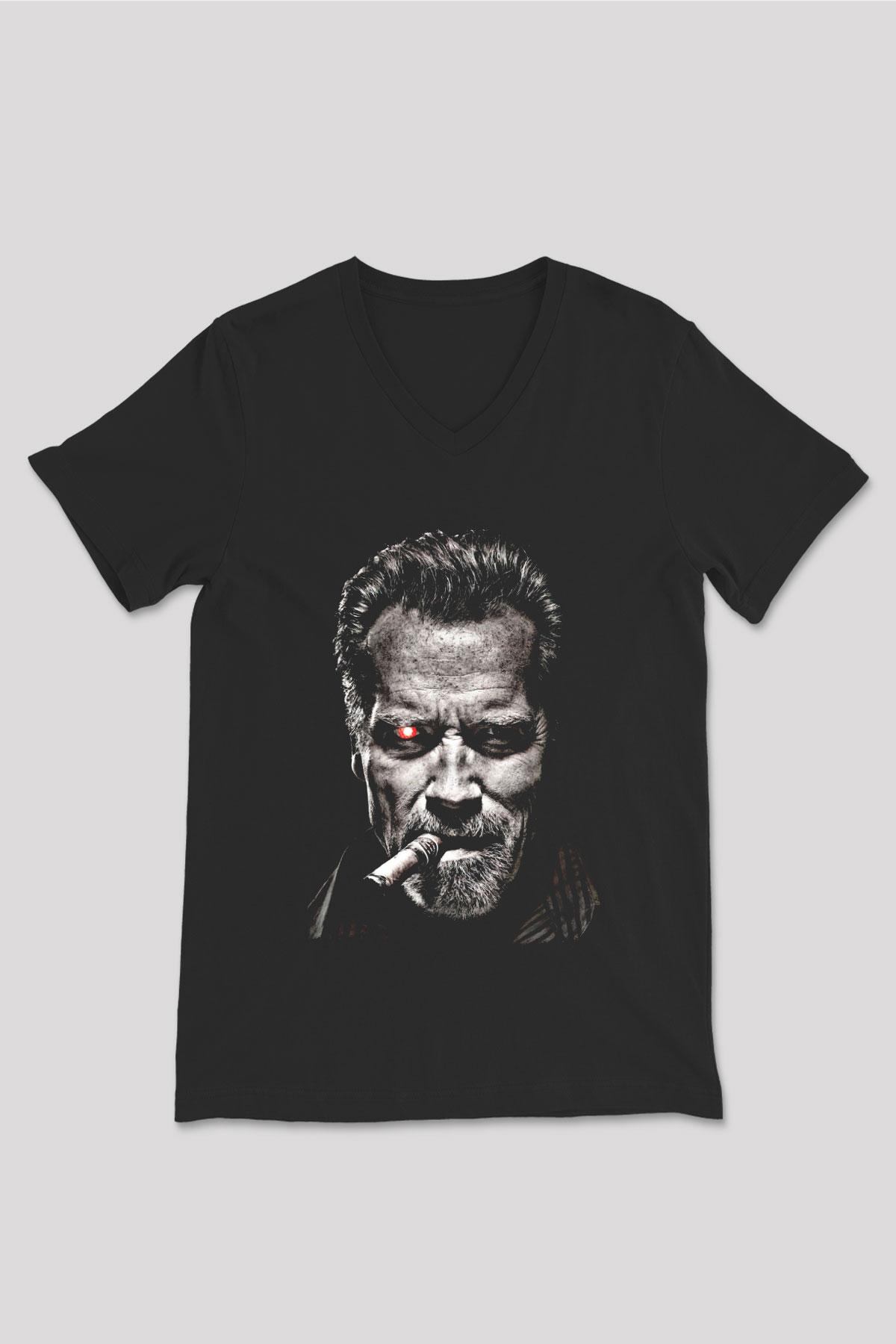 The Terminator Siyah Unisex V Yaka Tişört