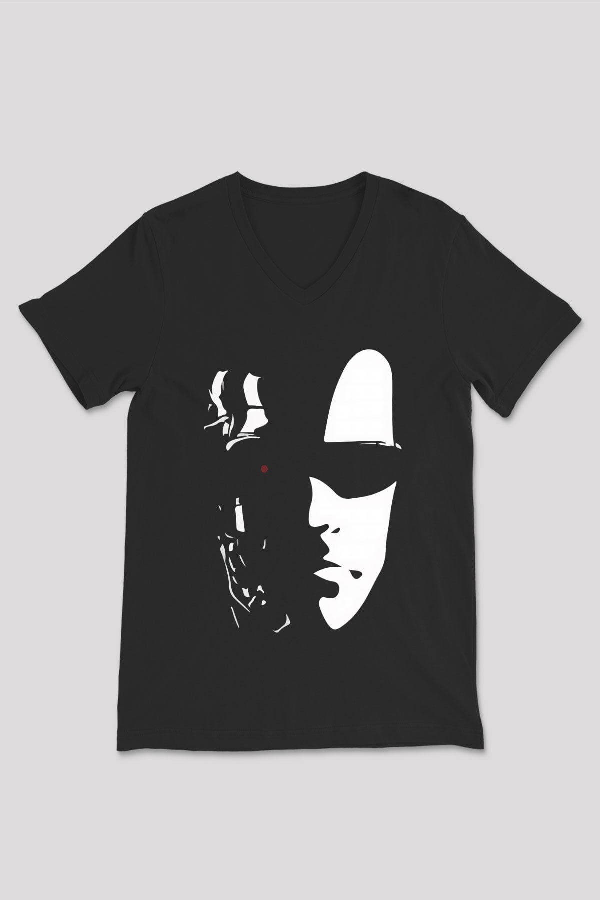 The Terminator Siyah Unisex V Yaka Tişört T-Shirt
