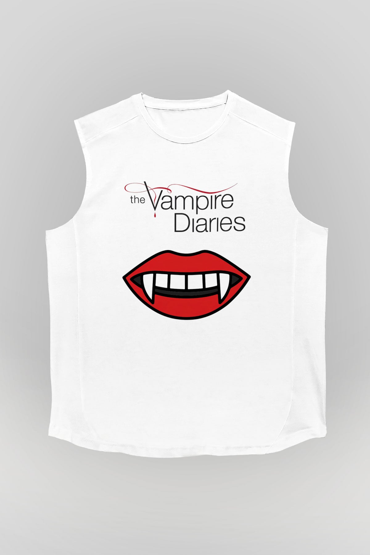 The Vampire Diaries Beyaz Unisex Kolsuz Tişört
