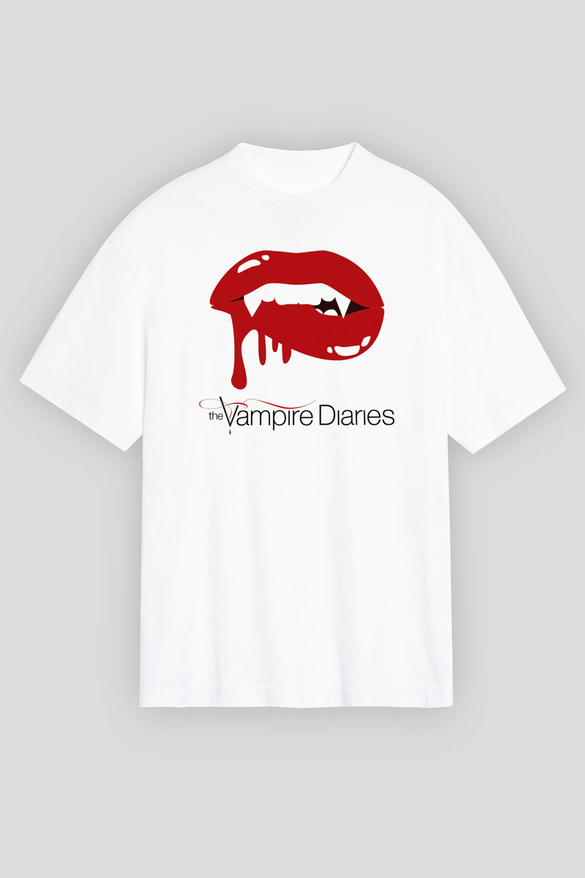The Vampire Diaries Beyaz Unisex Oversize Tişört T-Shirt