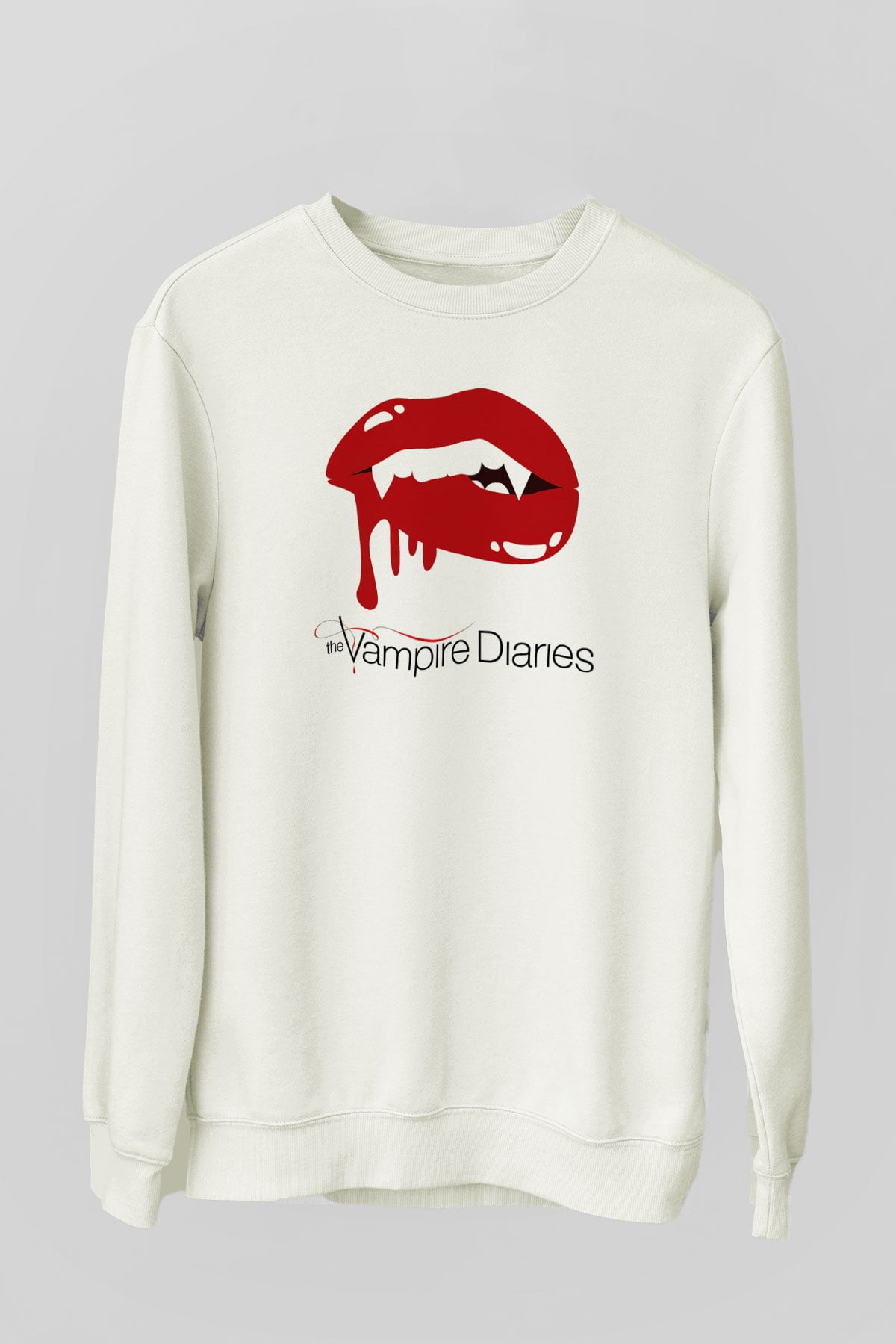 The Vampire Diaries Beyaz Unisex Sweatshirt