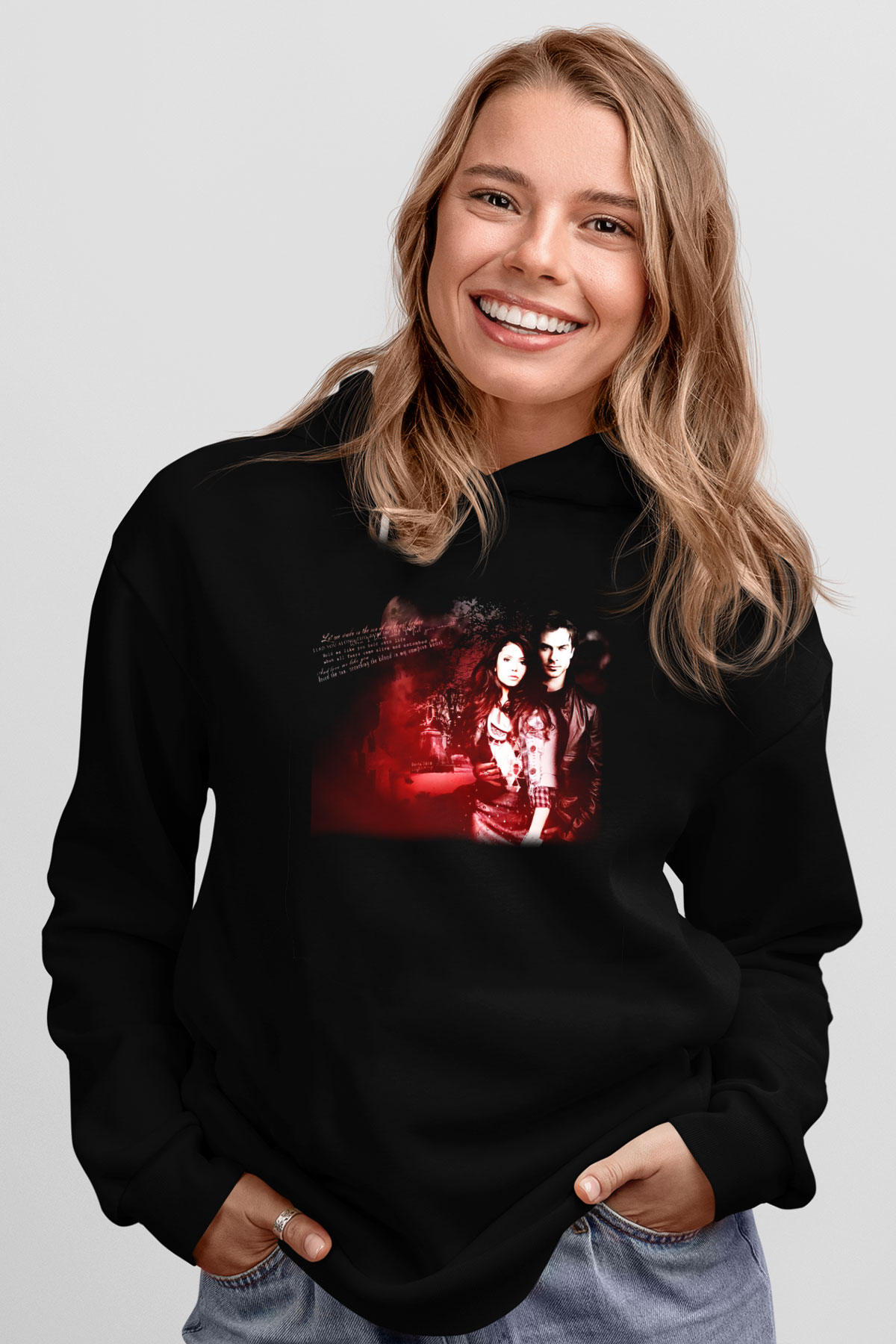 The Vampire Diaries Siyah Unisex Hoodie