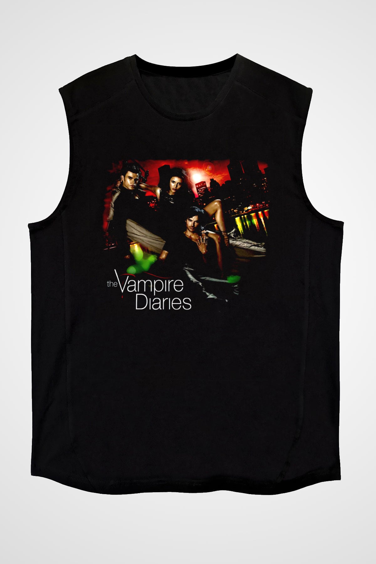 The Vampire Diaries Siyah Unisex Kolsuz Tişört