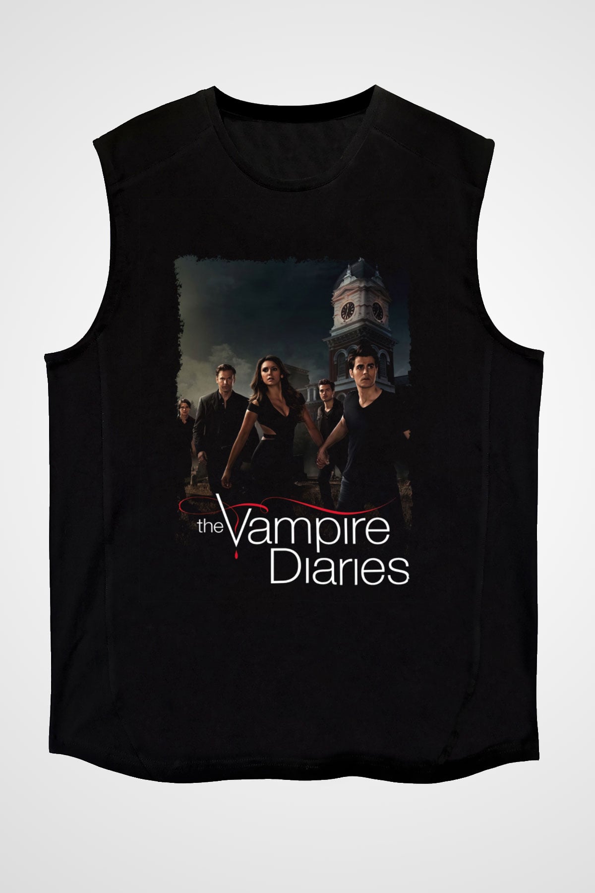 The Vampire Diaries Siyah Unisex Kolsuz Tişört