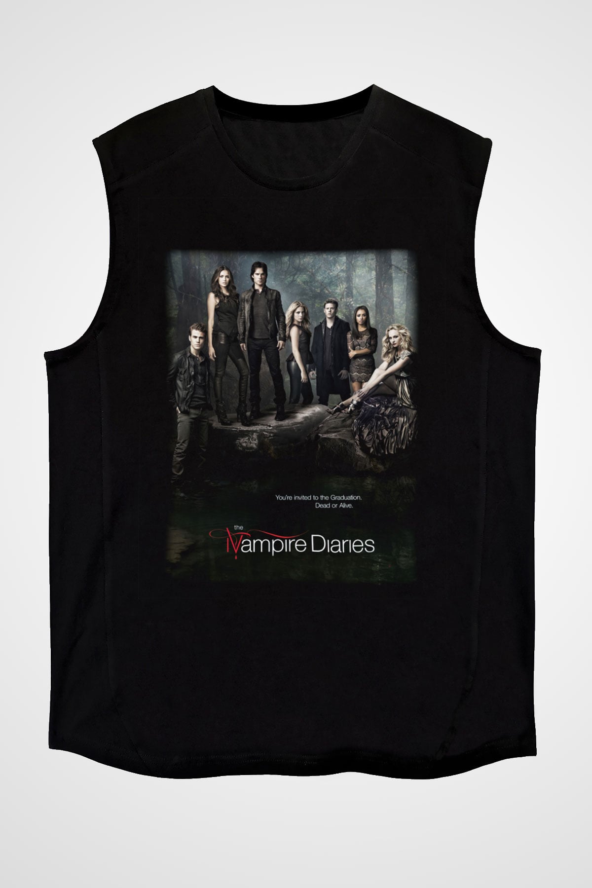 The Vampire Diaries Siyah Unisex Kolsuz Tişört